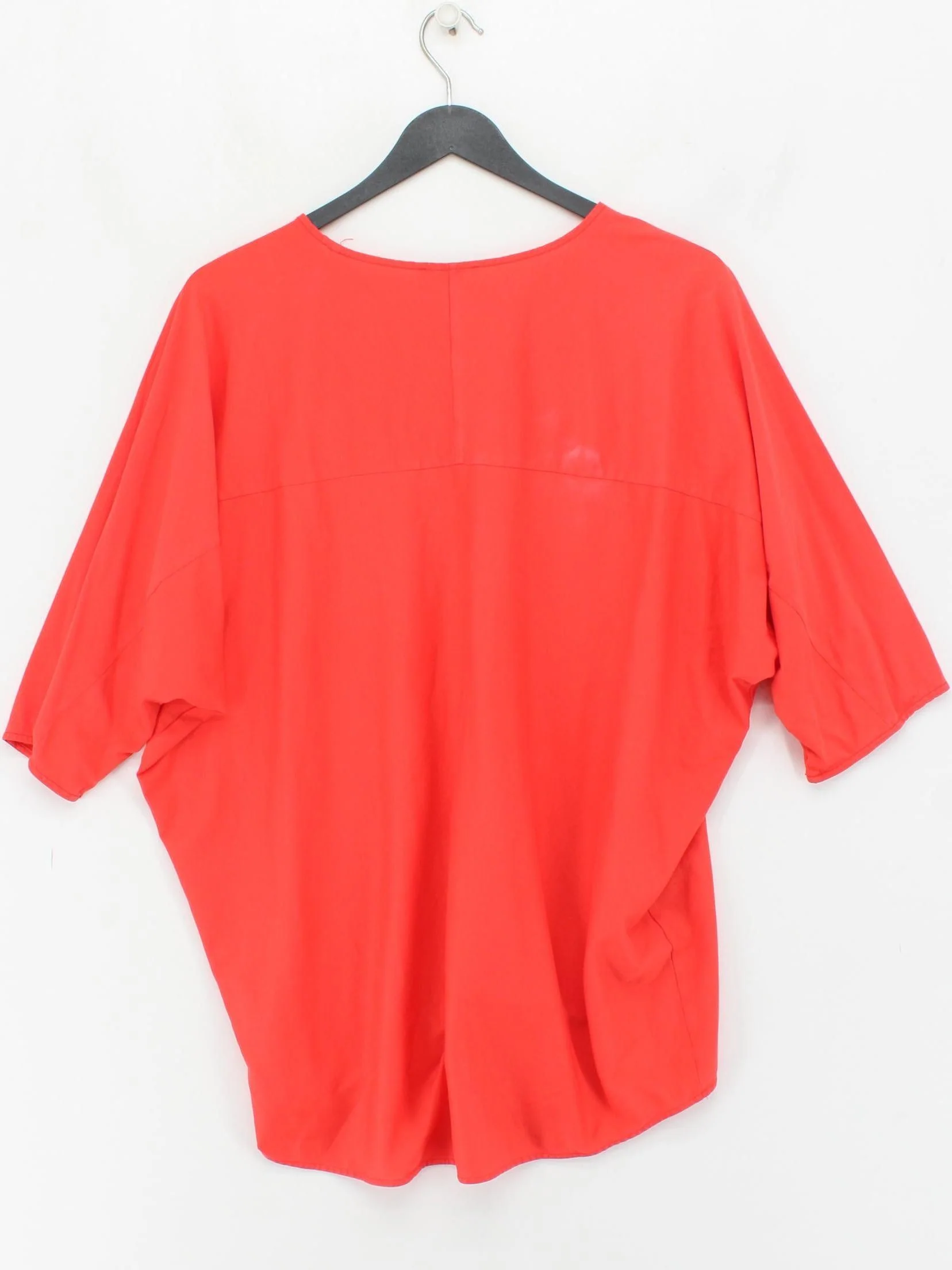 COS Women's Top S Orange 100% Cotton Short Sleeve Round Neck Basic - Image 2
