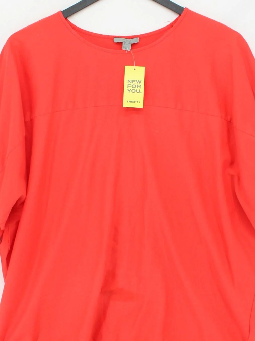COS Women's Top S Orange 100% Cotton Short Sleeve Round Neck Basic - Image 3