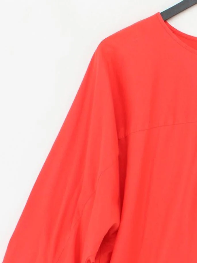 COS Women's Top S Orange 100% Cotton Short Sleeve Round Neck Basic - Image 4