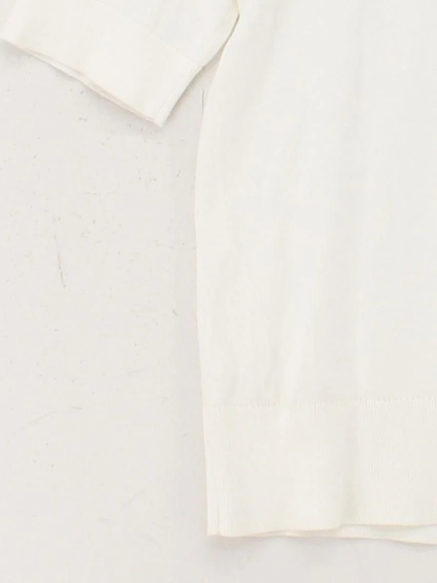 COS Women's Top S White 100% Cotton Short Sleeve Round Neck Basic - Image 4