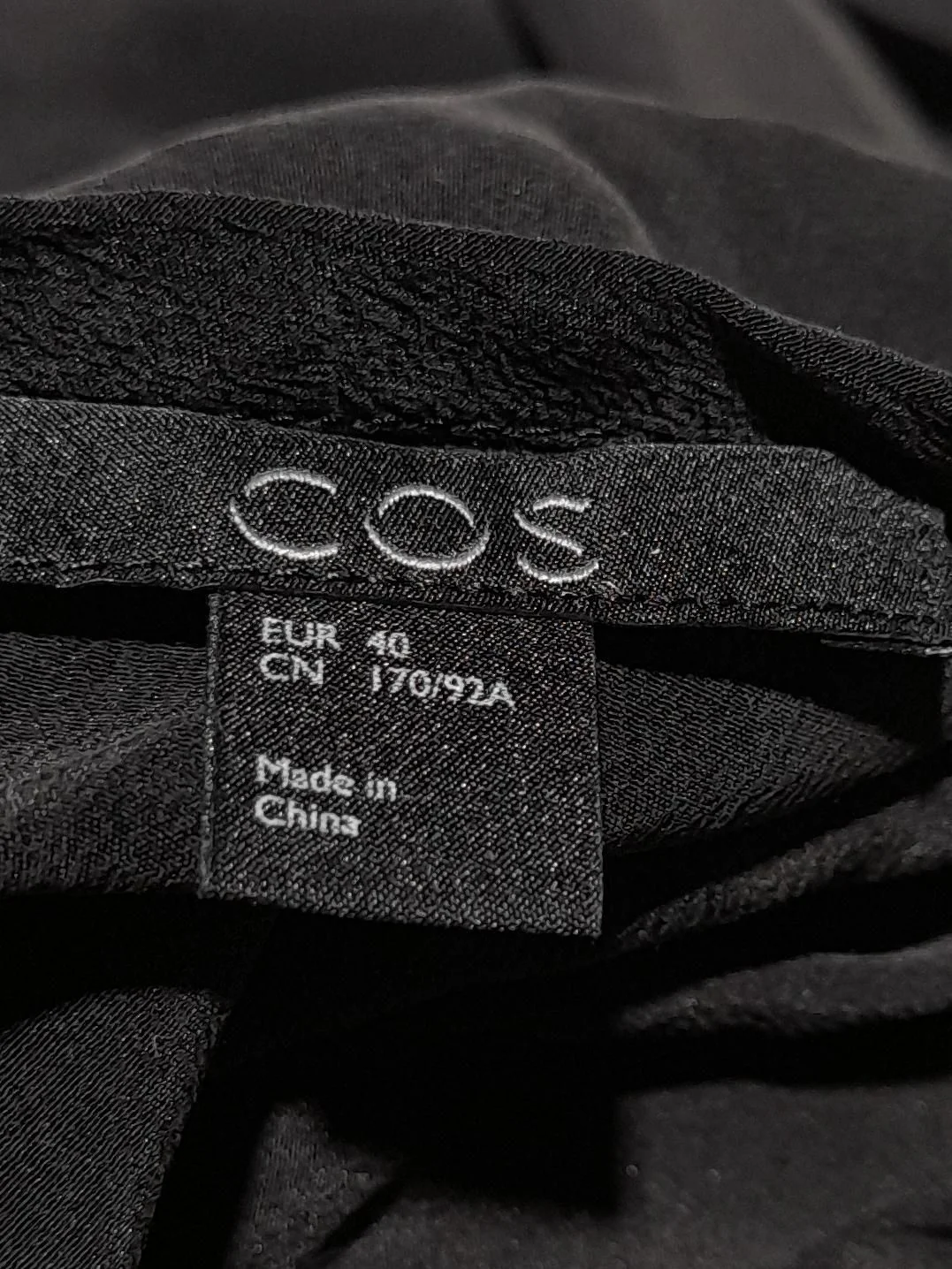 COS Women's Top UK 12 Black 100% Silk Long Sleeve Round Neck Tunic - Image 5