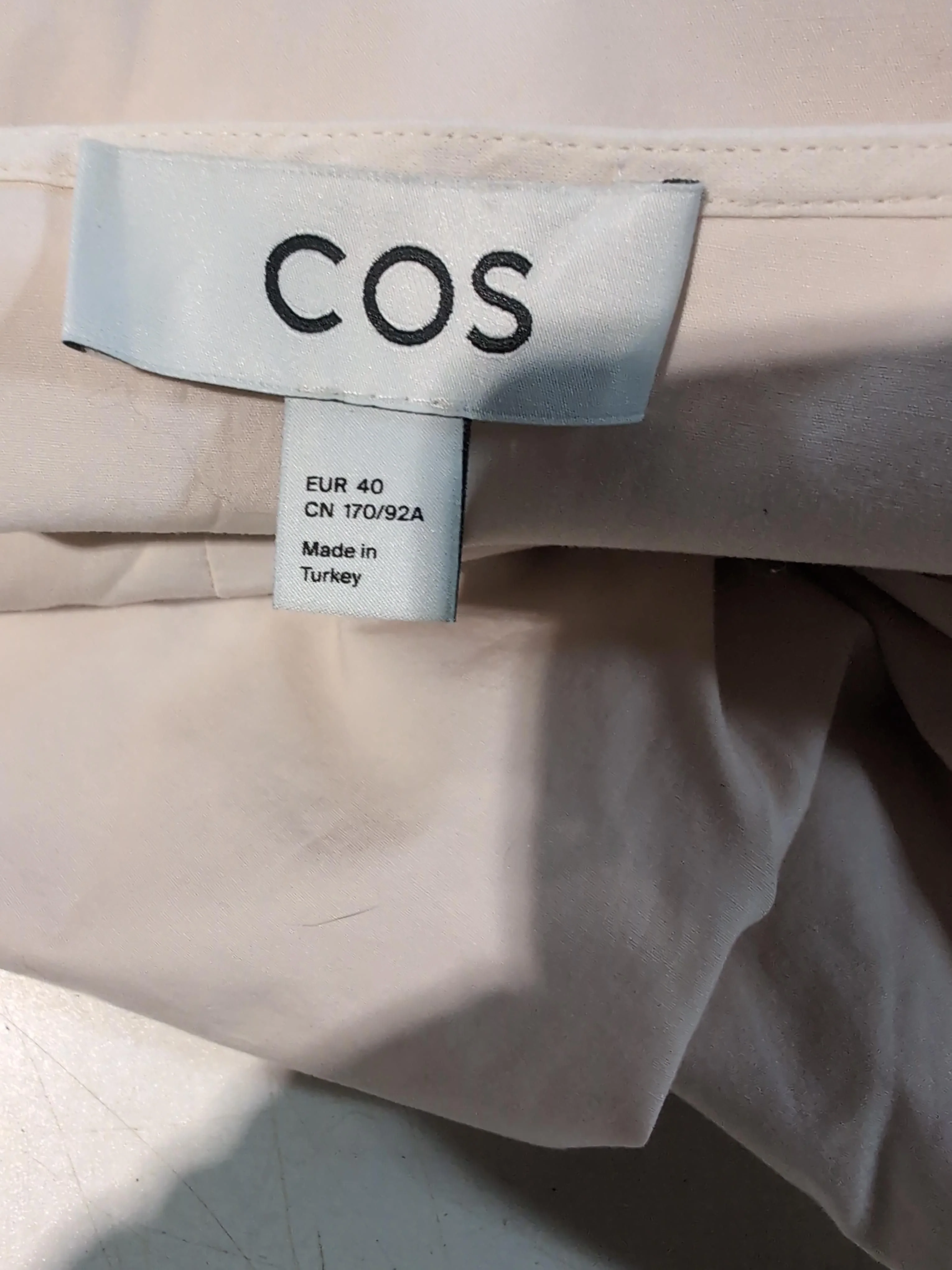 COS Women's Top UK 12 Cream Cotton with Elastane Long Sleeve Crew Neck Tunic - Image 5