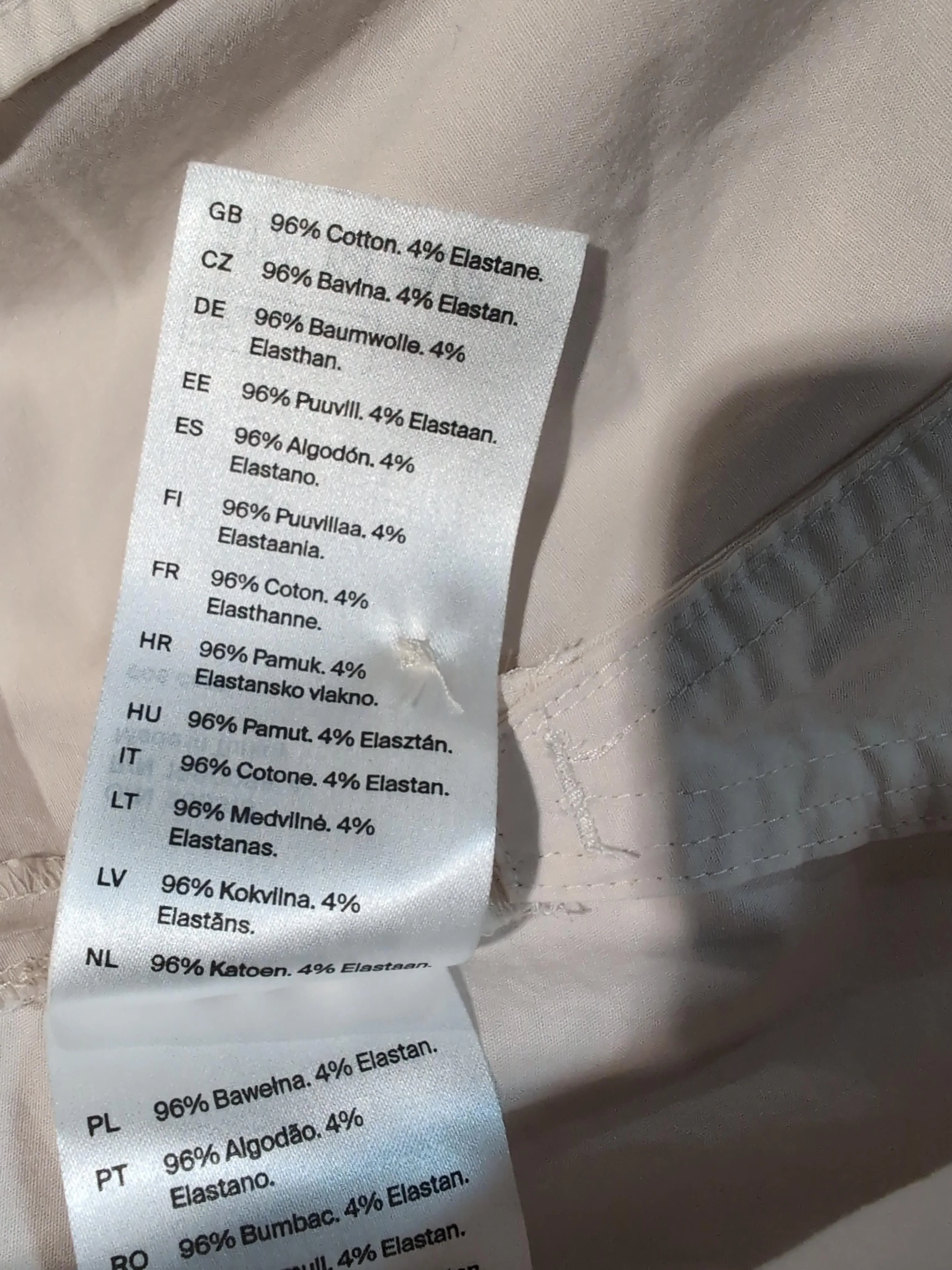 COS Women's Top UK 12 Cream Cotton with Elastane Long Sleeve Crew Neck Tunic - Image 6