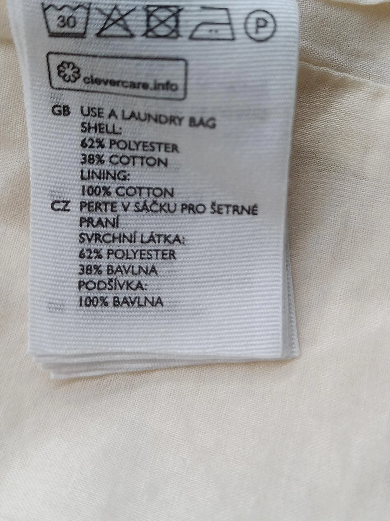 COS Women's Top UK 12 Cream Polyester with Cotton 3/4 Sleeve Round Neck Basic - Image 6