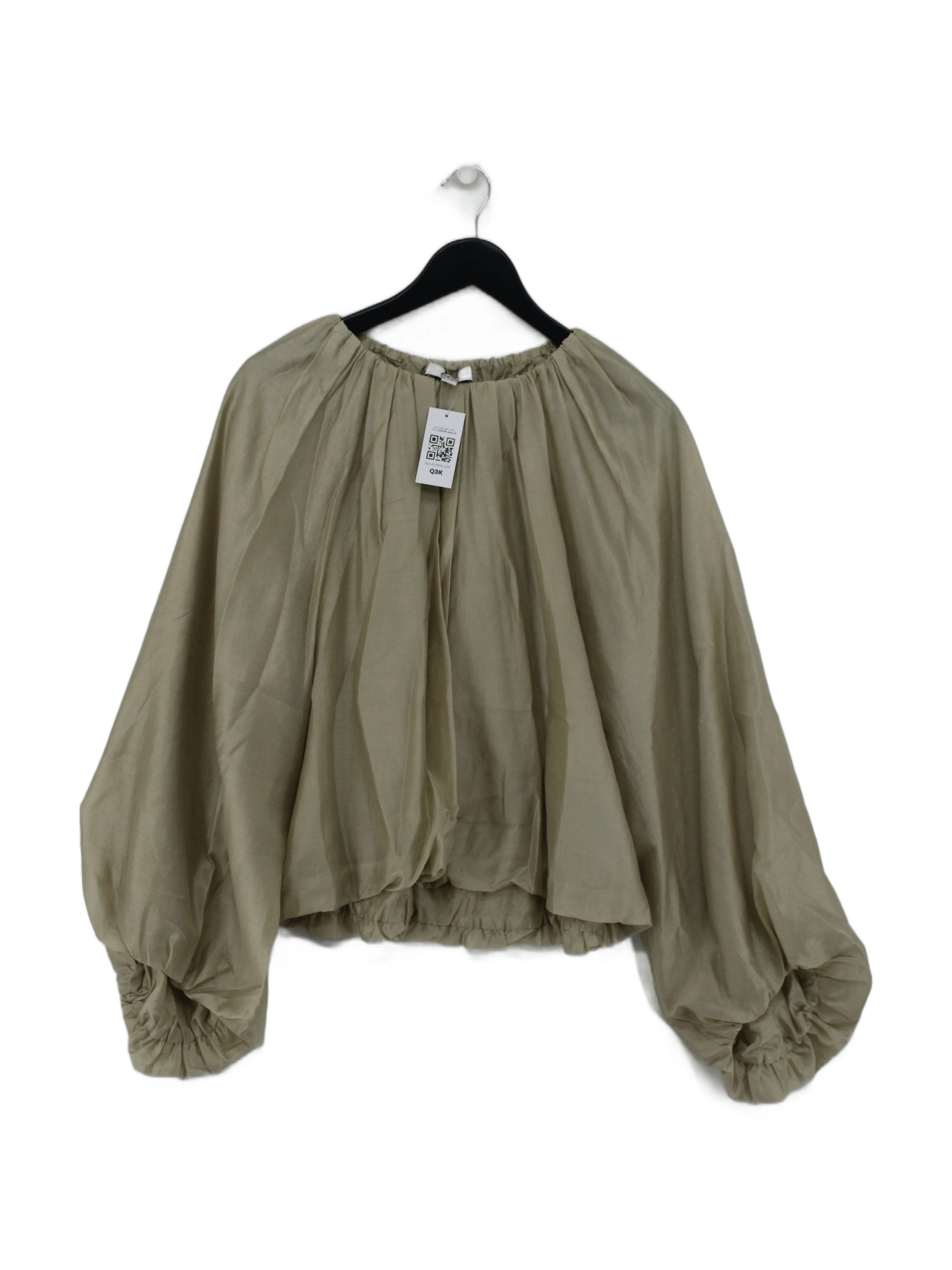 COS Women's Top UK 12 Green Lyocell Modal with Polyester Basic