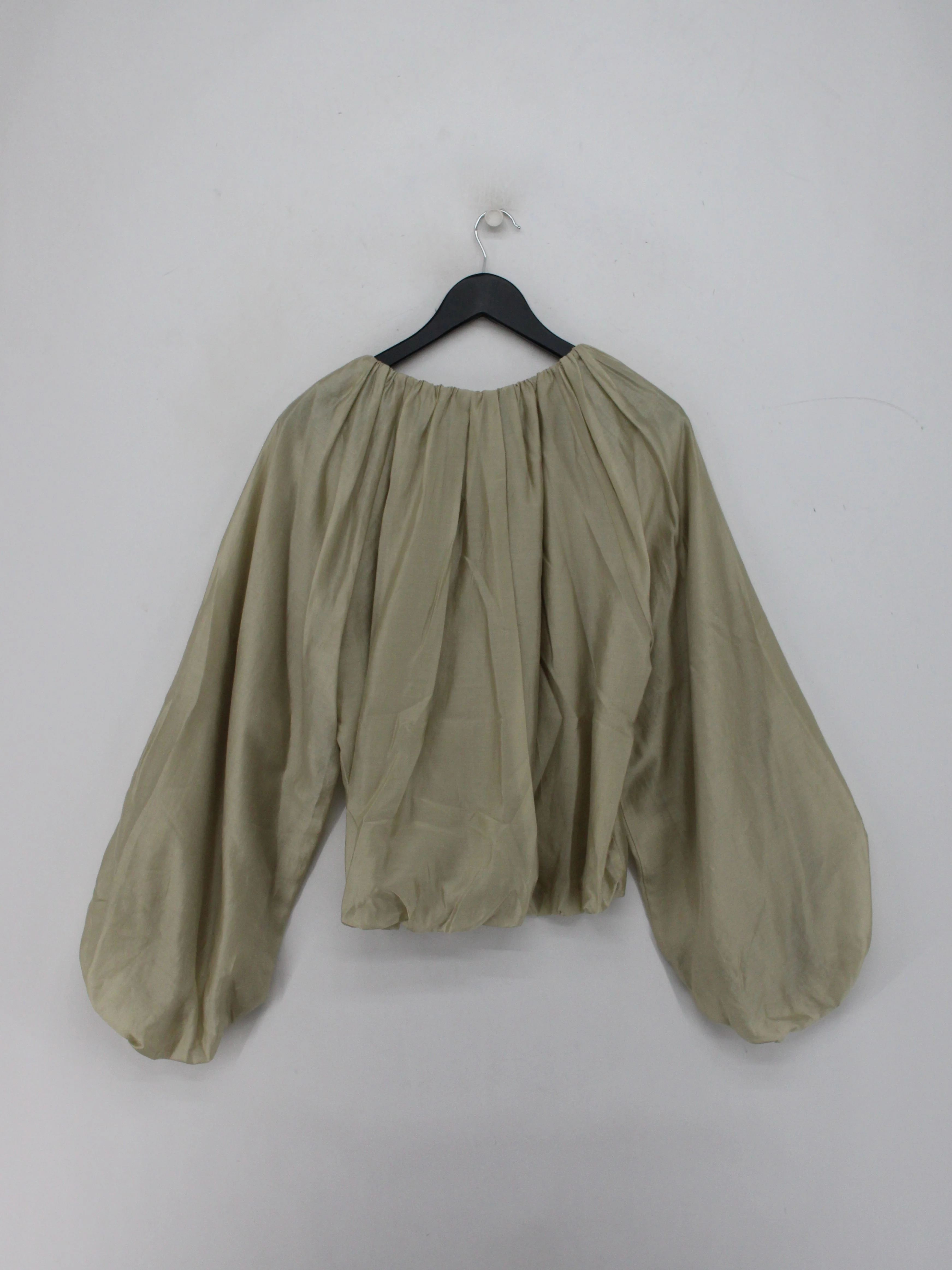 COS Women's Top UK 12 Green Lyocell Modal with Polyester Basic - Image 2