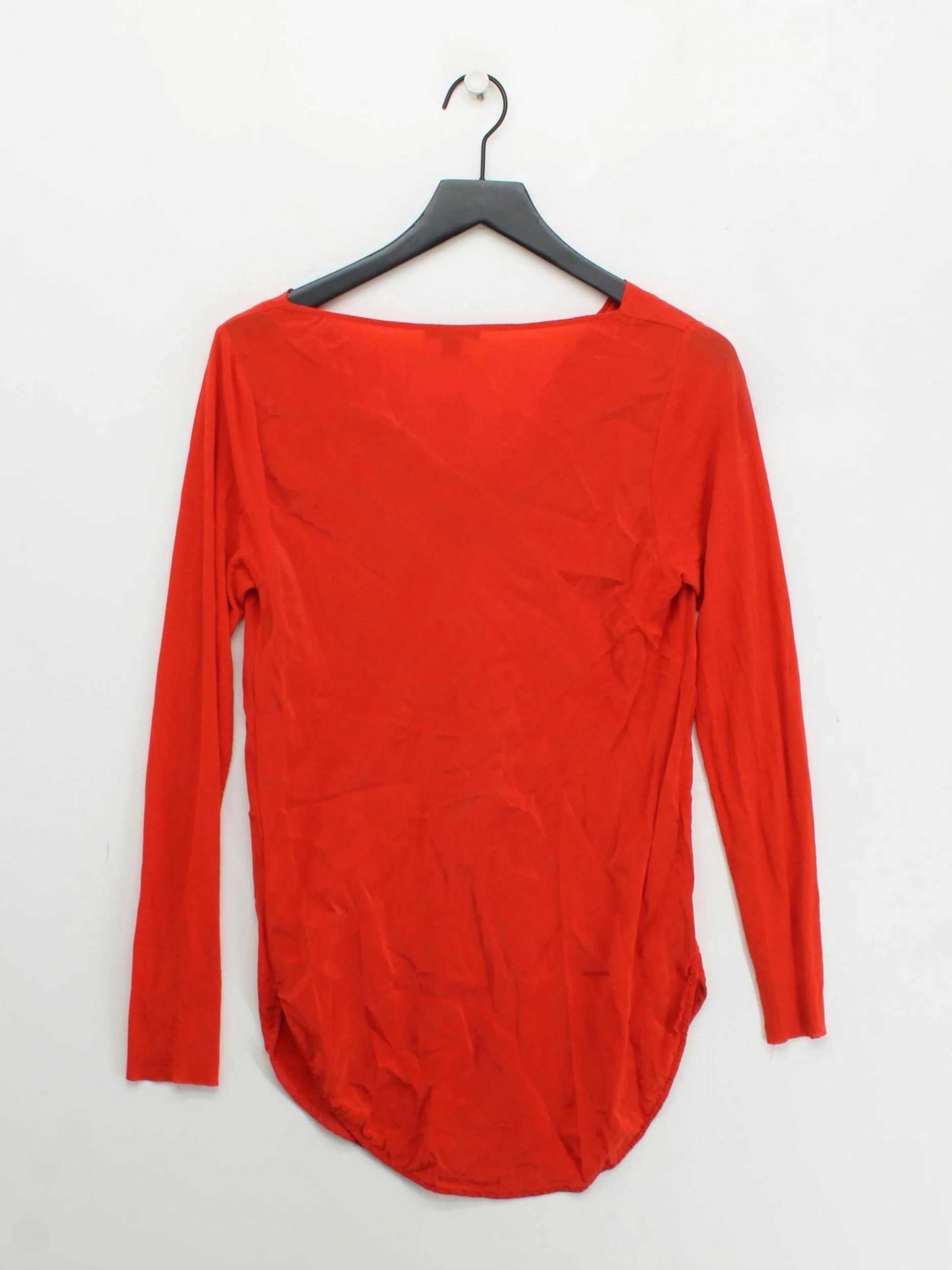 COS Women's Top UK 12 Orange Other with Cotton Long Sleeve Round Neck Basic - Image 2