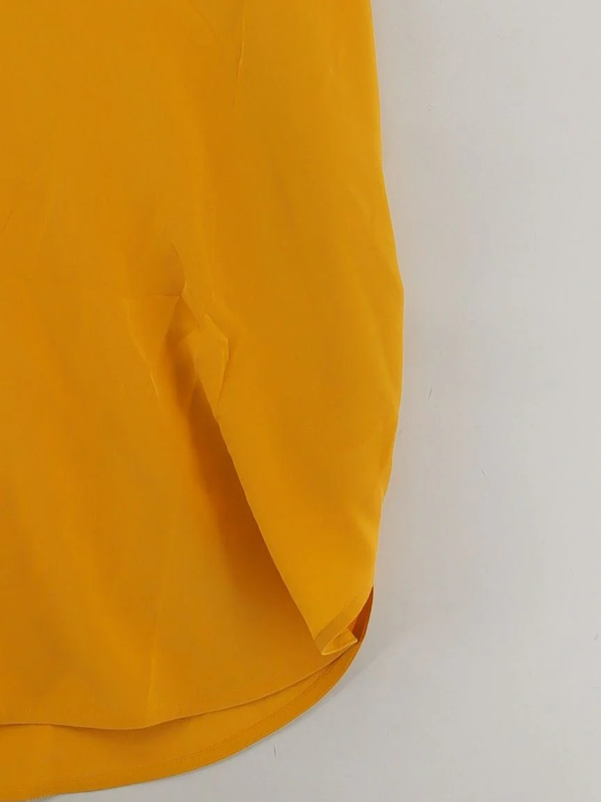 COS Women's Top UK 6 Yellow 100% Other Short Sleeve Round Neck Tunic - Image 4