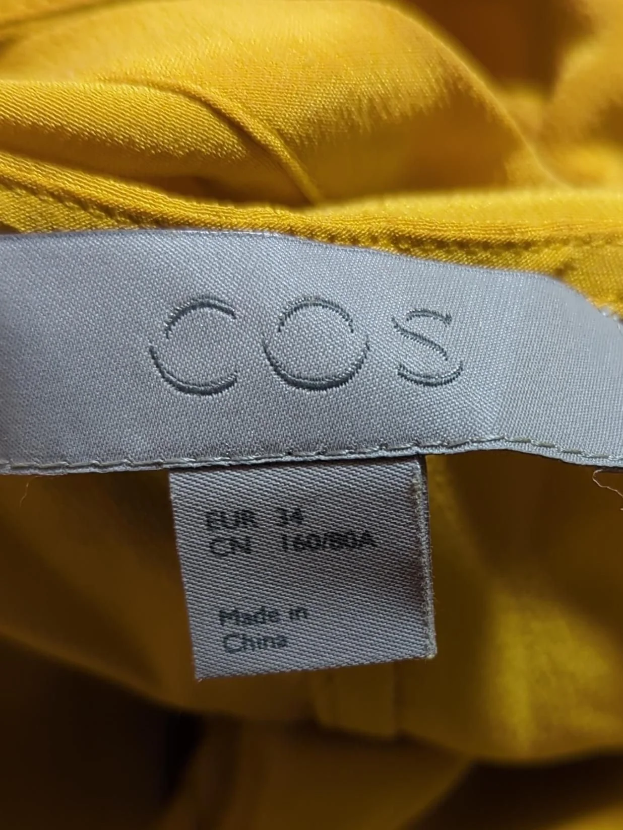 COS Women's Top UK 6 Yellow 100% Other Short Sleeve Round Neck Tunic - Image 6