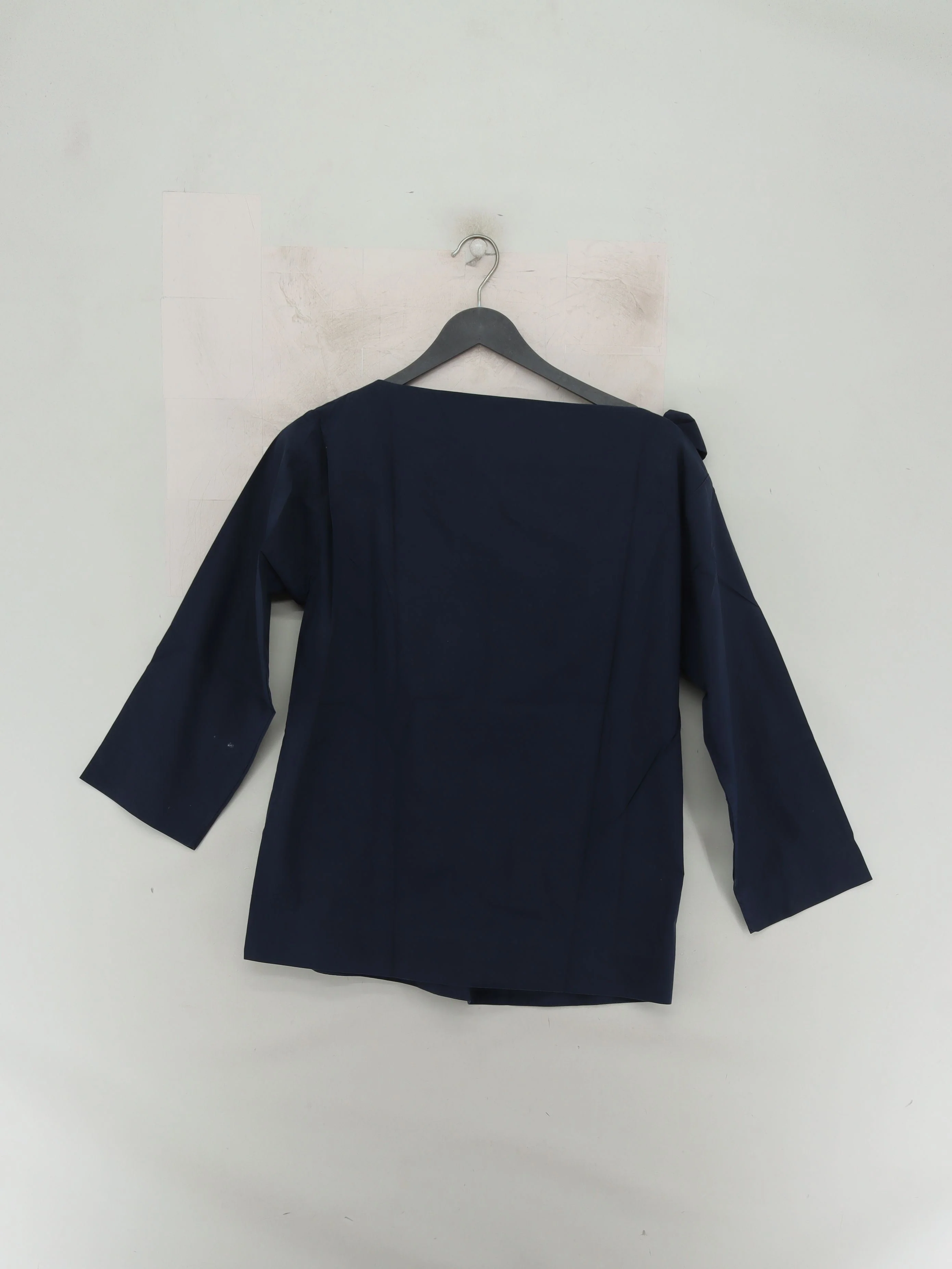 COS Women's Top UK 8 Blue 100% Cotton 3/4 Sleeve Round Neck Basic - Image 2