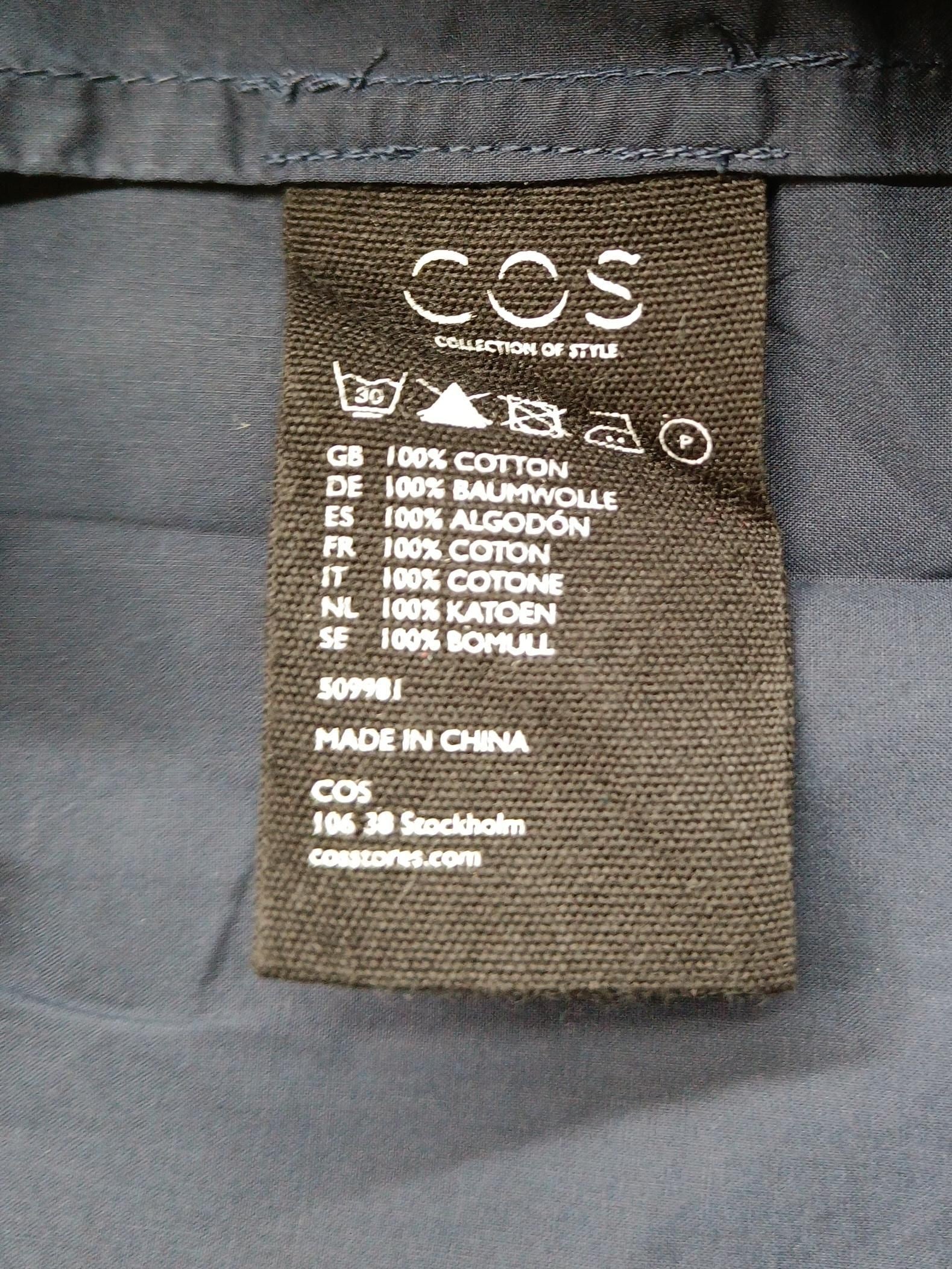 COS Women's Top UK 8 Blue 100% Cotton 3/4 Sleeve Round Neck Basic - Image 7