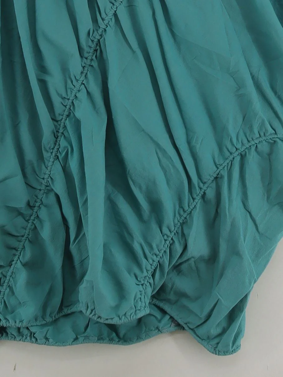 COS Women's Top UK 8 Green Cotton with Elastane Short Sleeve Round Neck Tunic - Image 4