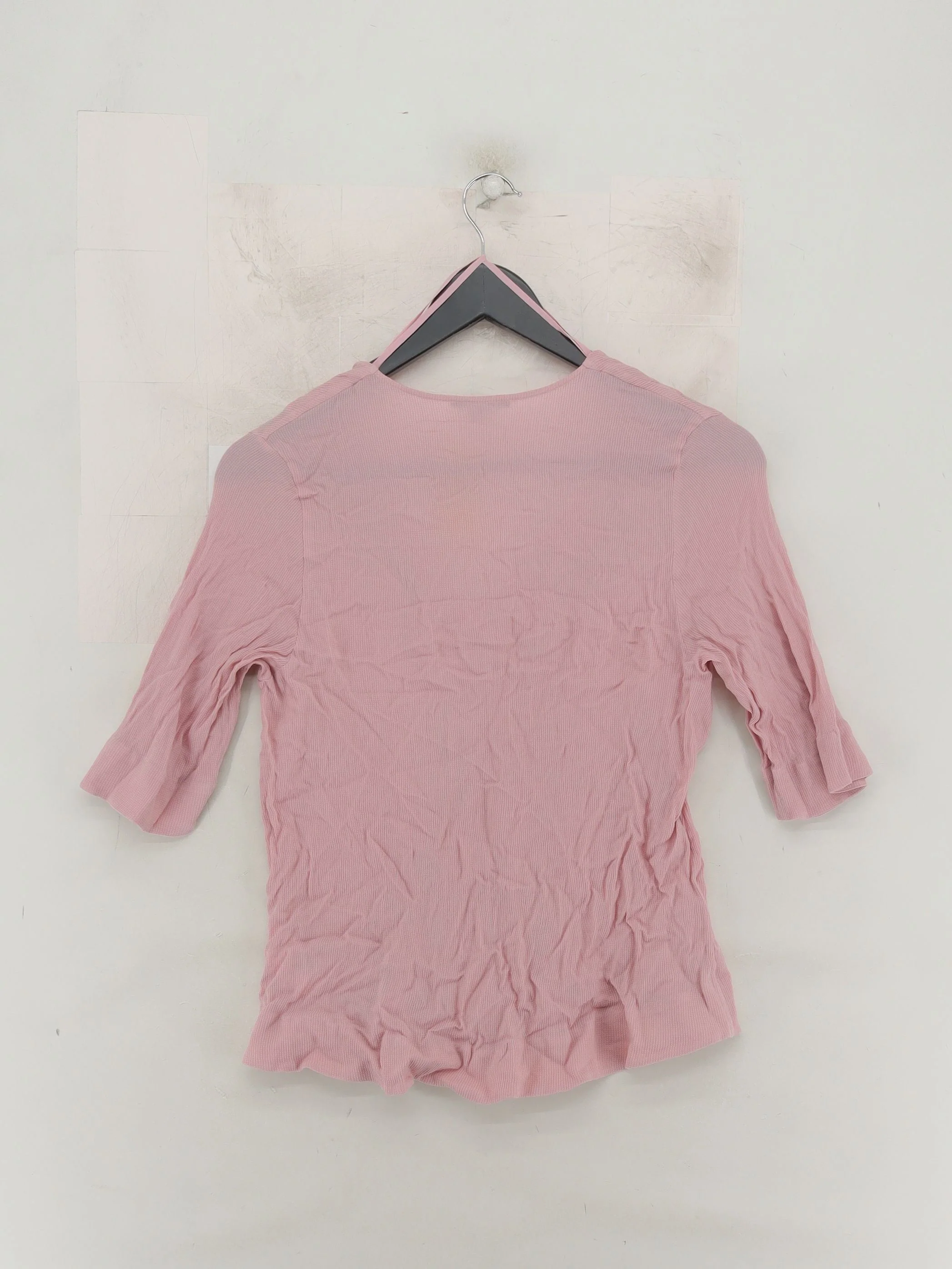 COS Women's Top UK 8 Pink 100% Other 3/4 Sleeve V-Neck Basic - Image 2