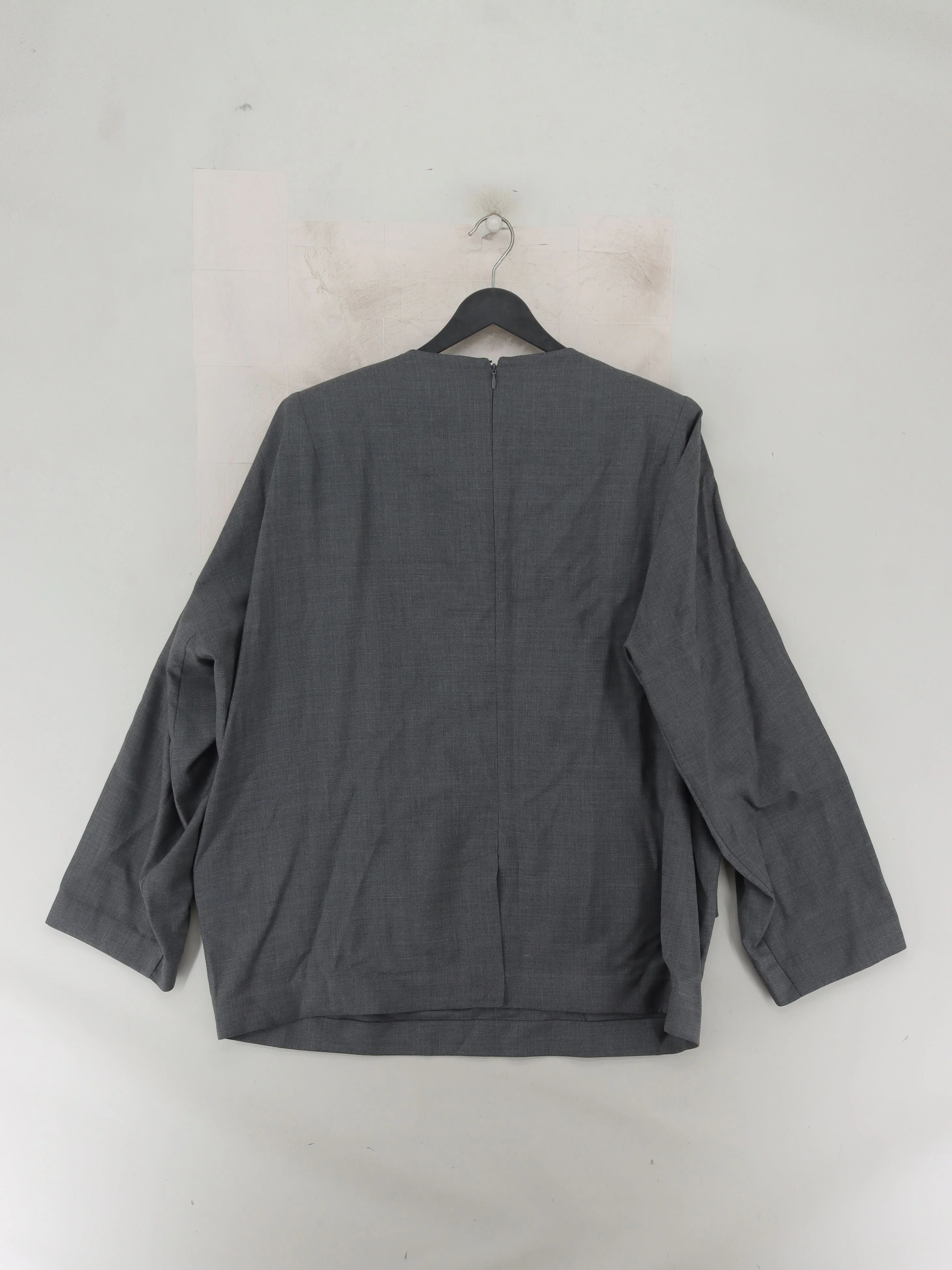 COS Women's Top XL Grey 100% Wool Long Sleeve Round Neck Basic New with tags - Image 2
