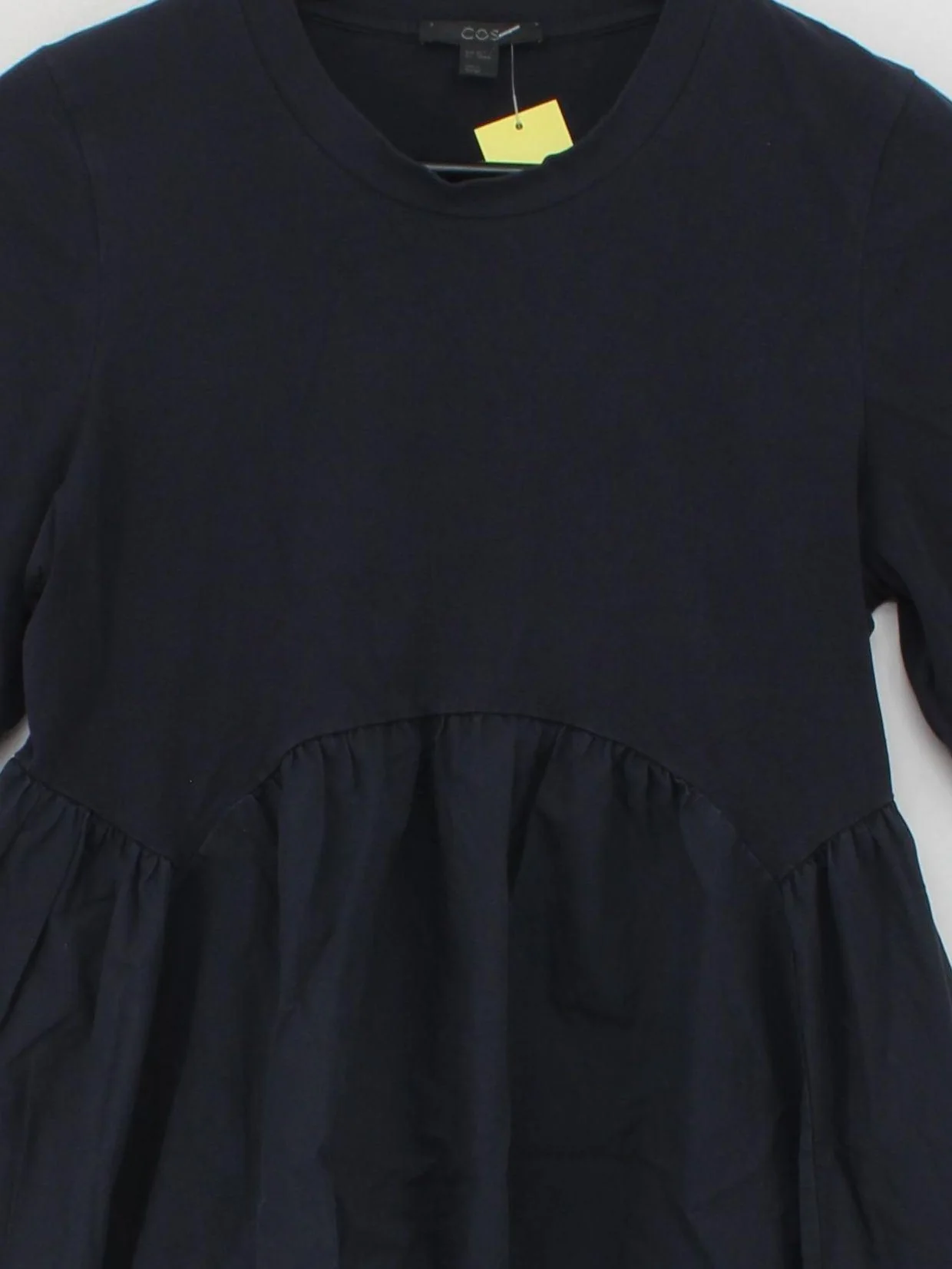 COS Women's Top XS Blue Cotton with Elastane Short Sleeve Round Neck Basic - Image 3