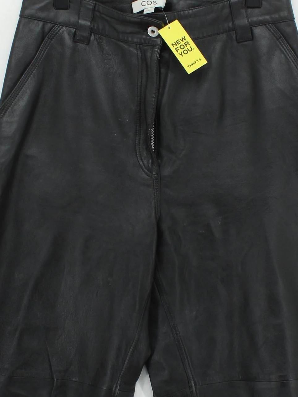 COS Women's Trousers M Black 100% Leather Wide-Leg Chino - Image 3
