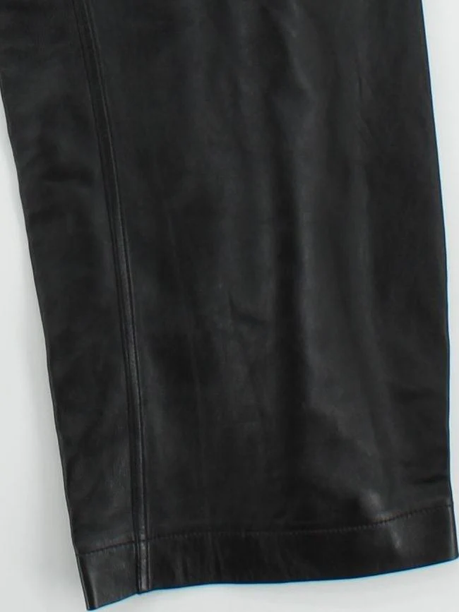 COS Women's Trousers M Black 100% Leather Wide-Leg Chino - Image 4