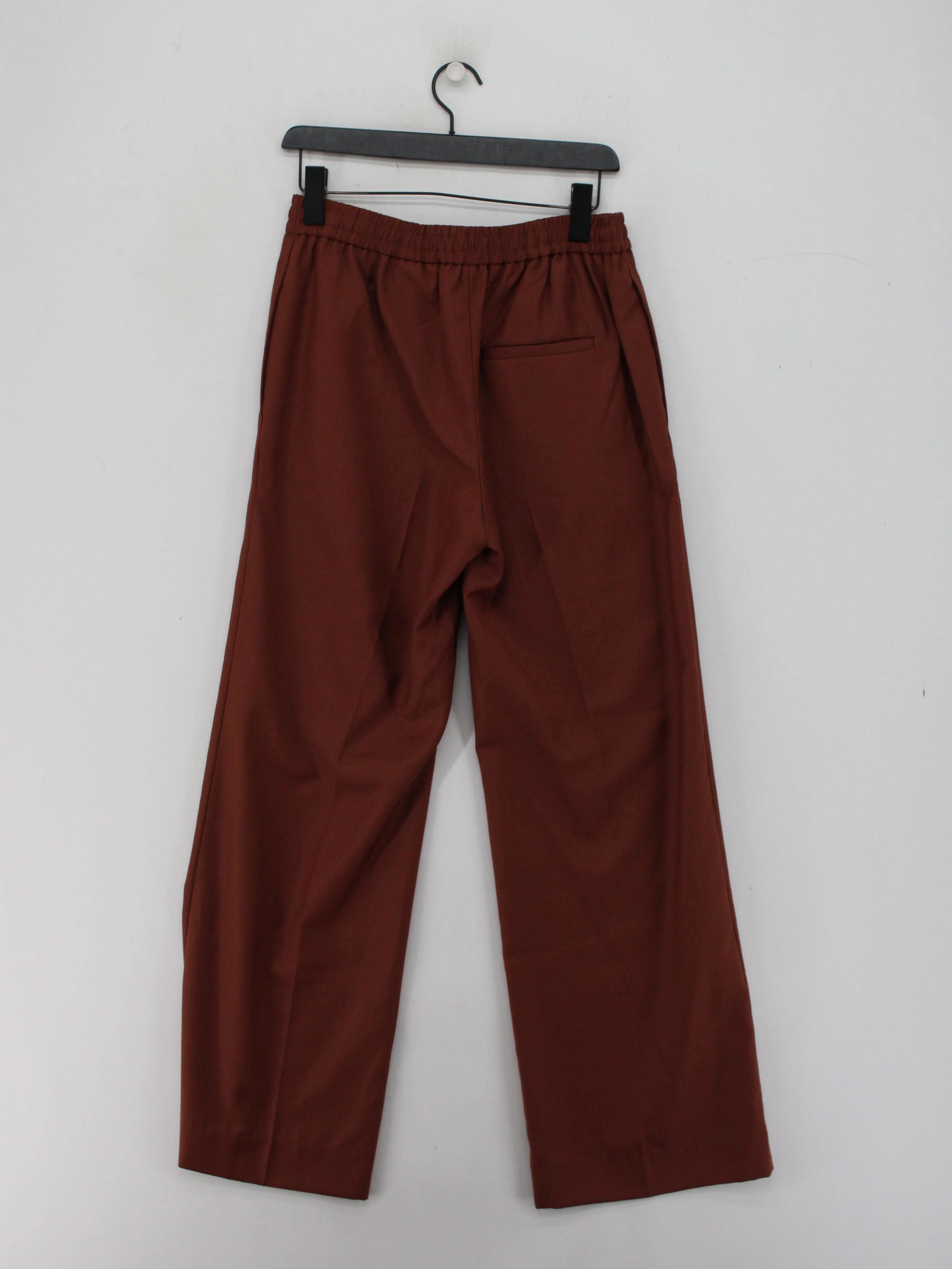 COS Women's Trousers M Brown 100% Wool Wide-Leg Chino - Image 2