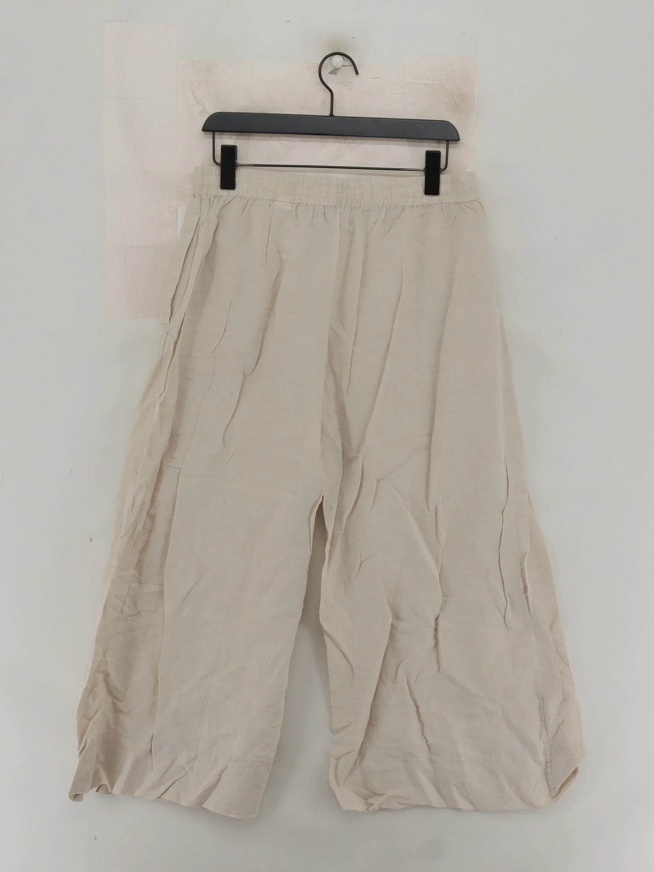 COS Women's Trousers M Cream Linen with Cotton Wide-Leg Capri - Image 2