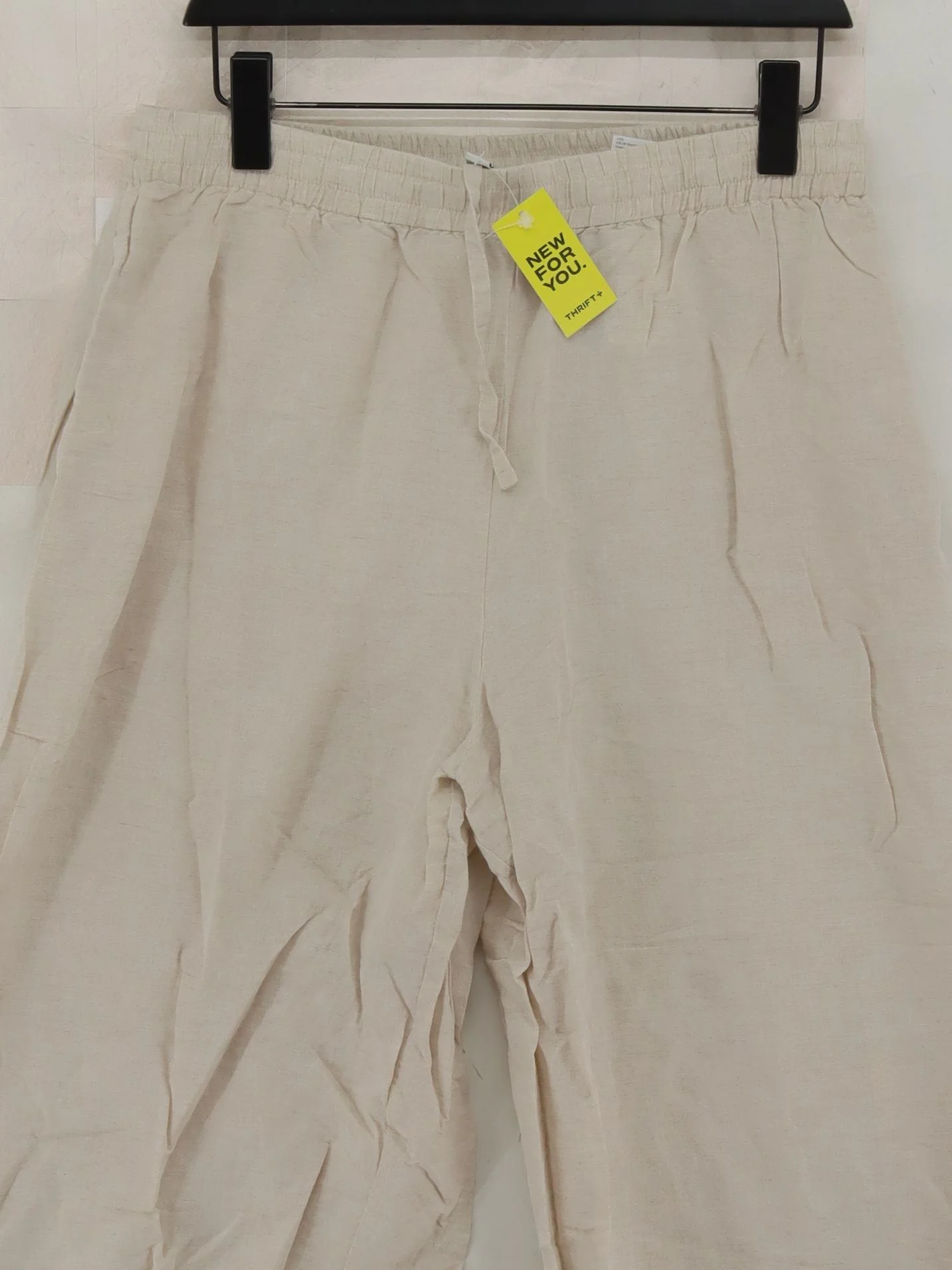 COS Women's Trousers M Cream Linen with Cotton Wide-Leg Capri - Image 3