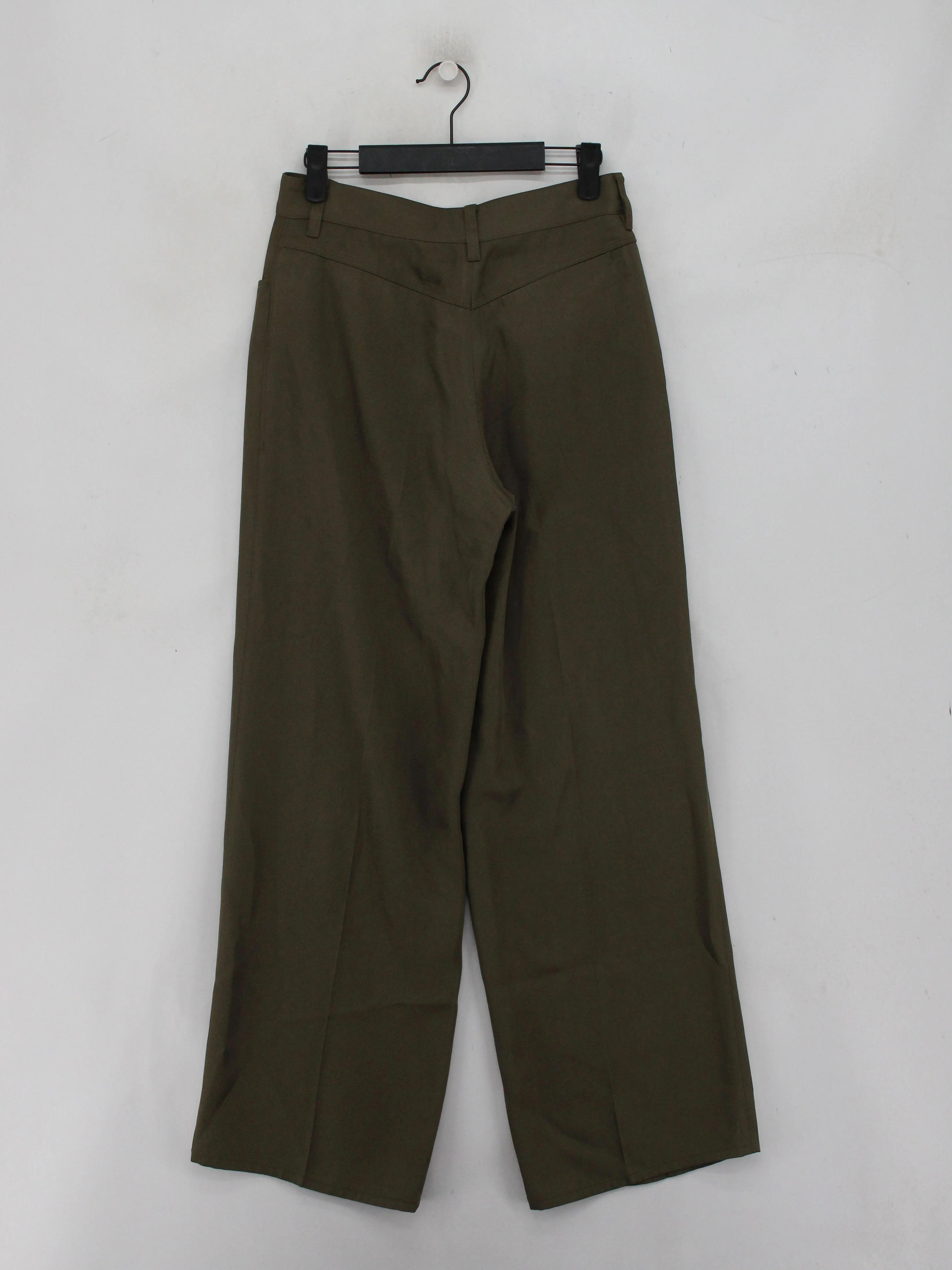 COS Women's Trousers S Green 100% Acetate Wide-Leg Cropped - Image 2