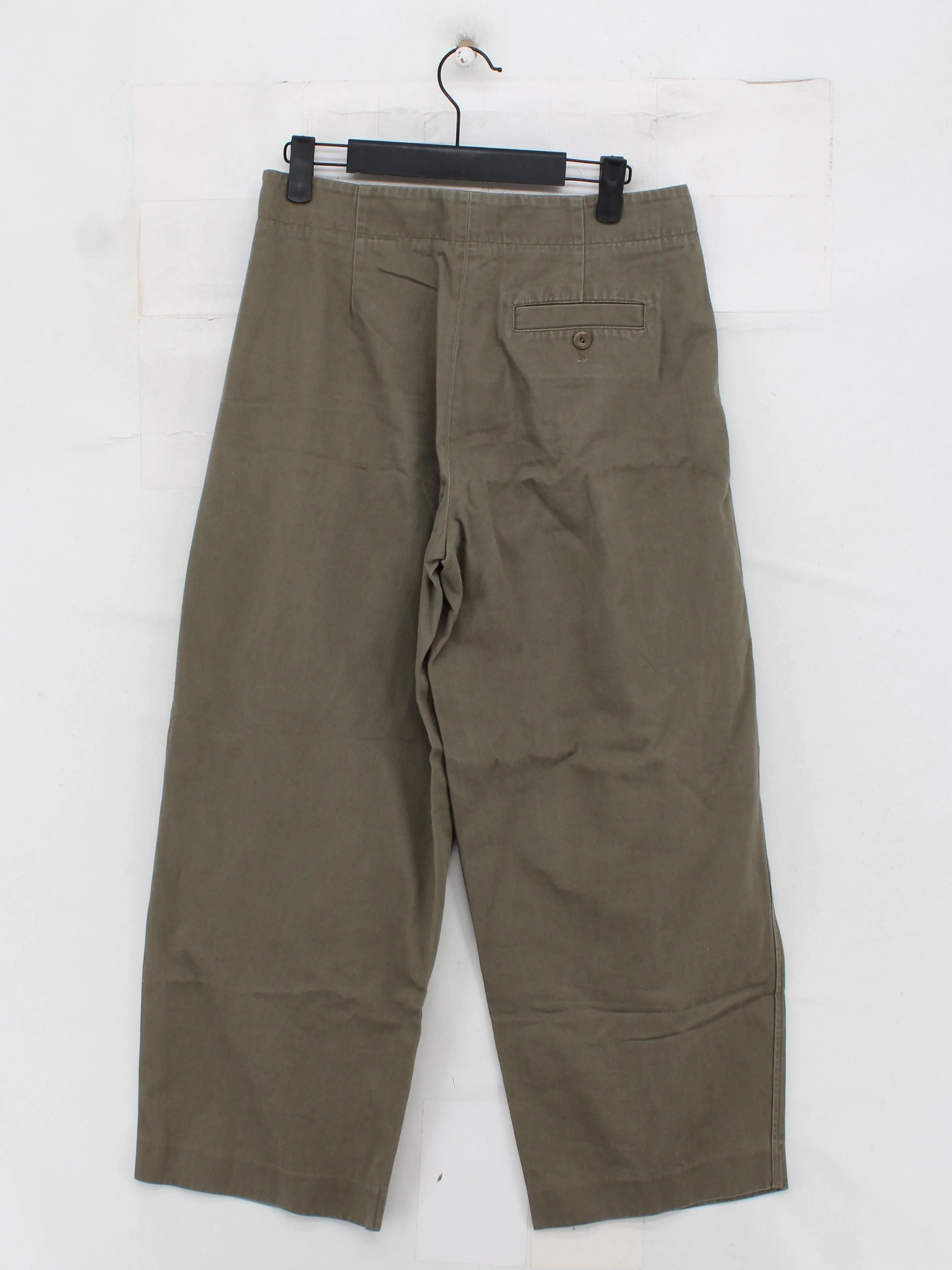 COS Women's Trousers S Green 100% Cotton Wide-Leg Chino - Image 2