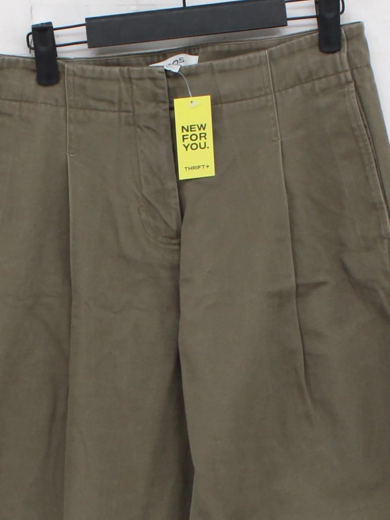COS Women's Trousers S Green 100% Cotton Wide-Leg Chino - Image 3