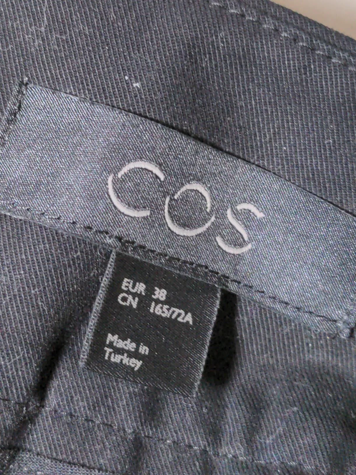 COS Women's Trousers UK 10 Black Cotton with Elastane Wide-Leg Chino - Image 7
