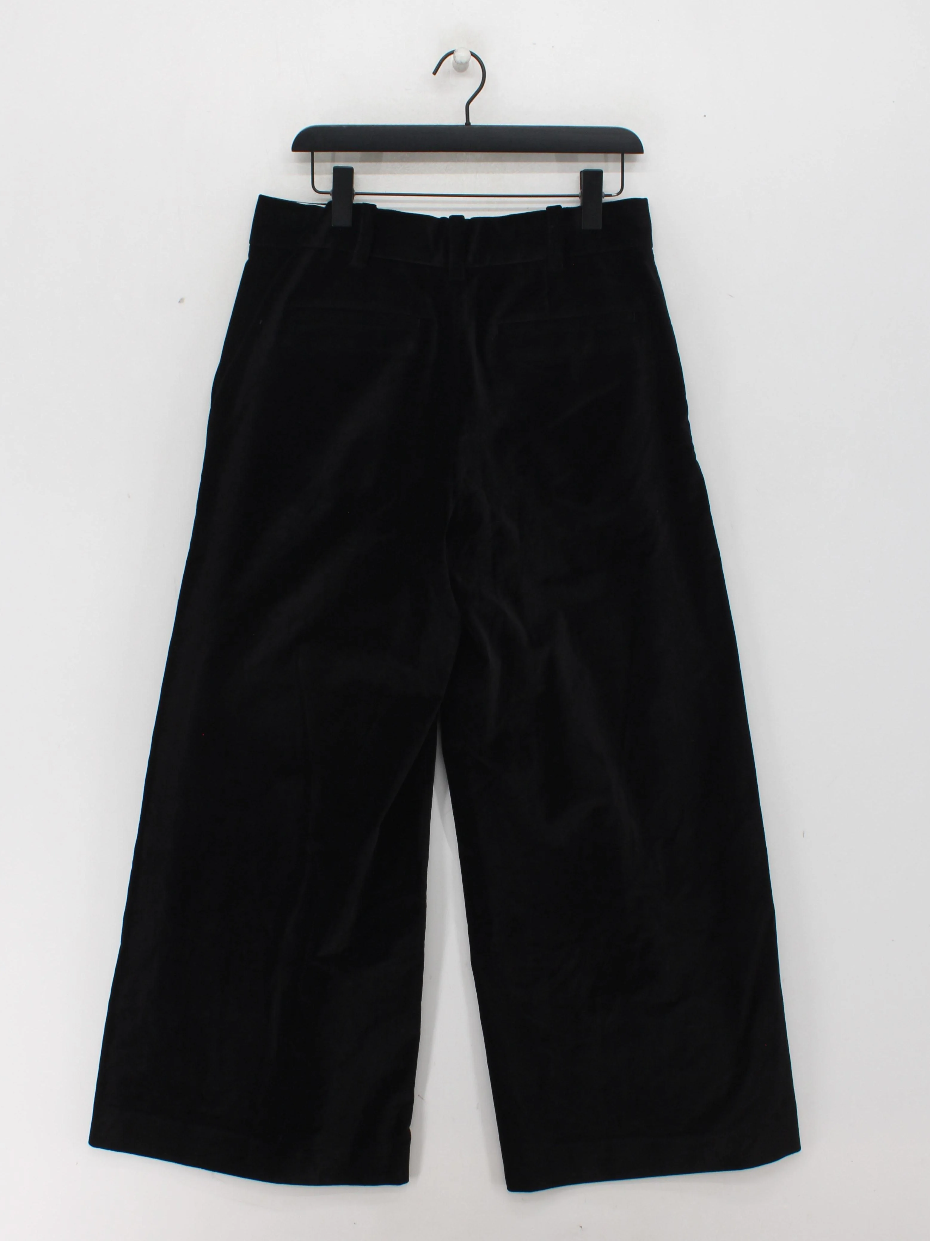 COS Women's Trousers UK 10 Black Cotton with Elastane Wide-Leg Chino - Image 2