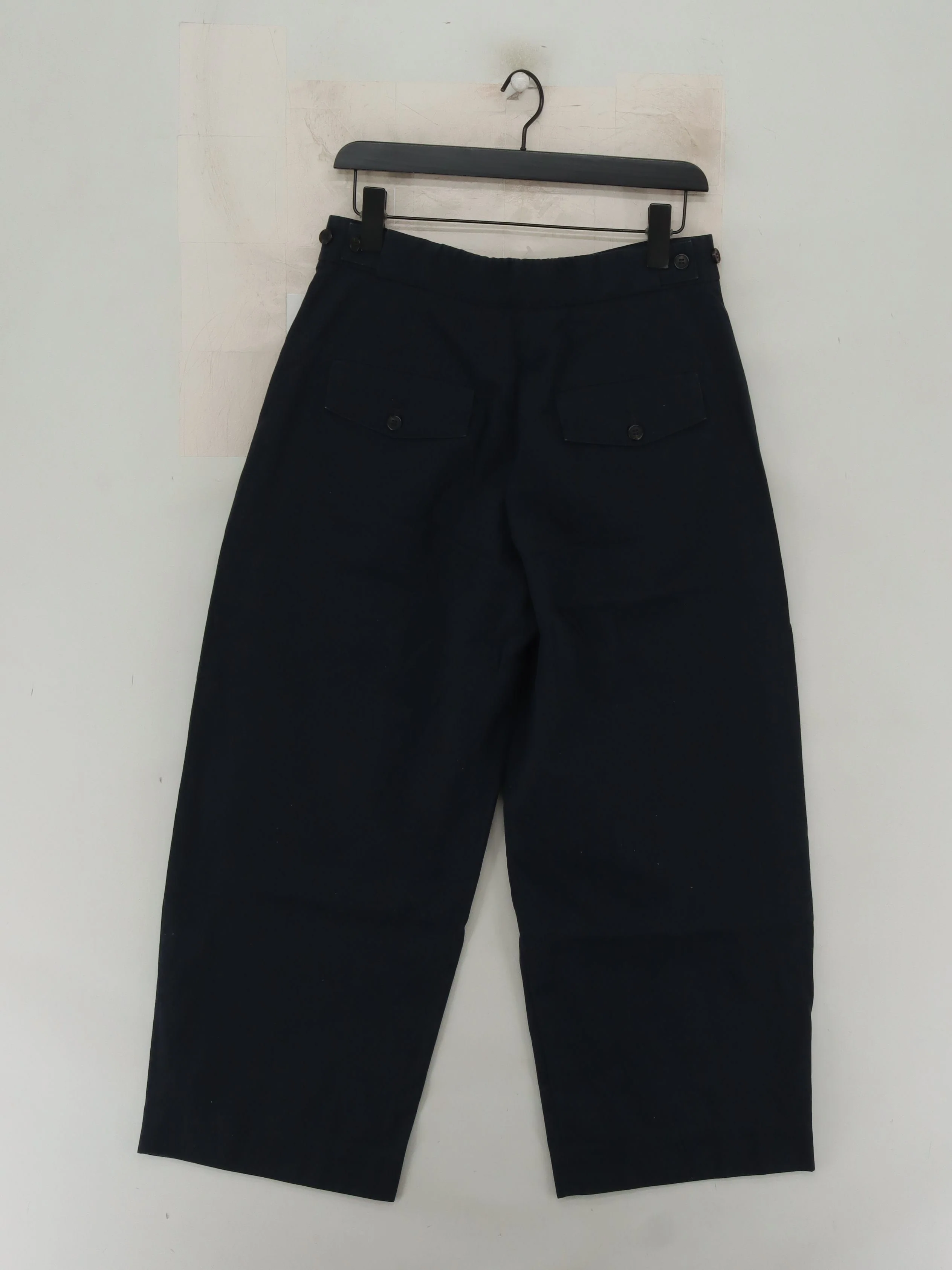 COS Women's Trousers UK 10 Blue 100% Cotton Wide-Leg Cropped - Image 2