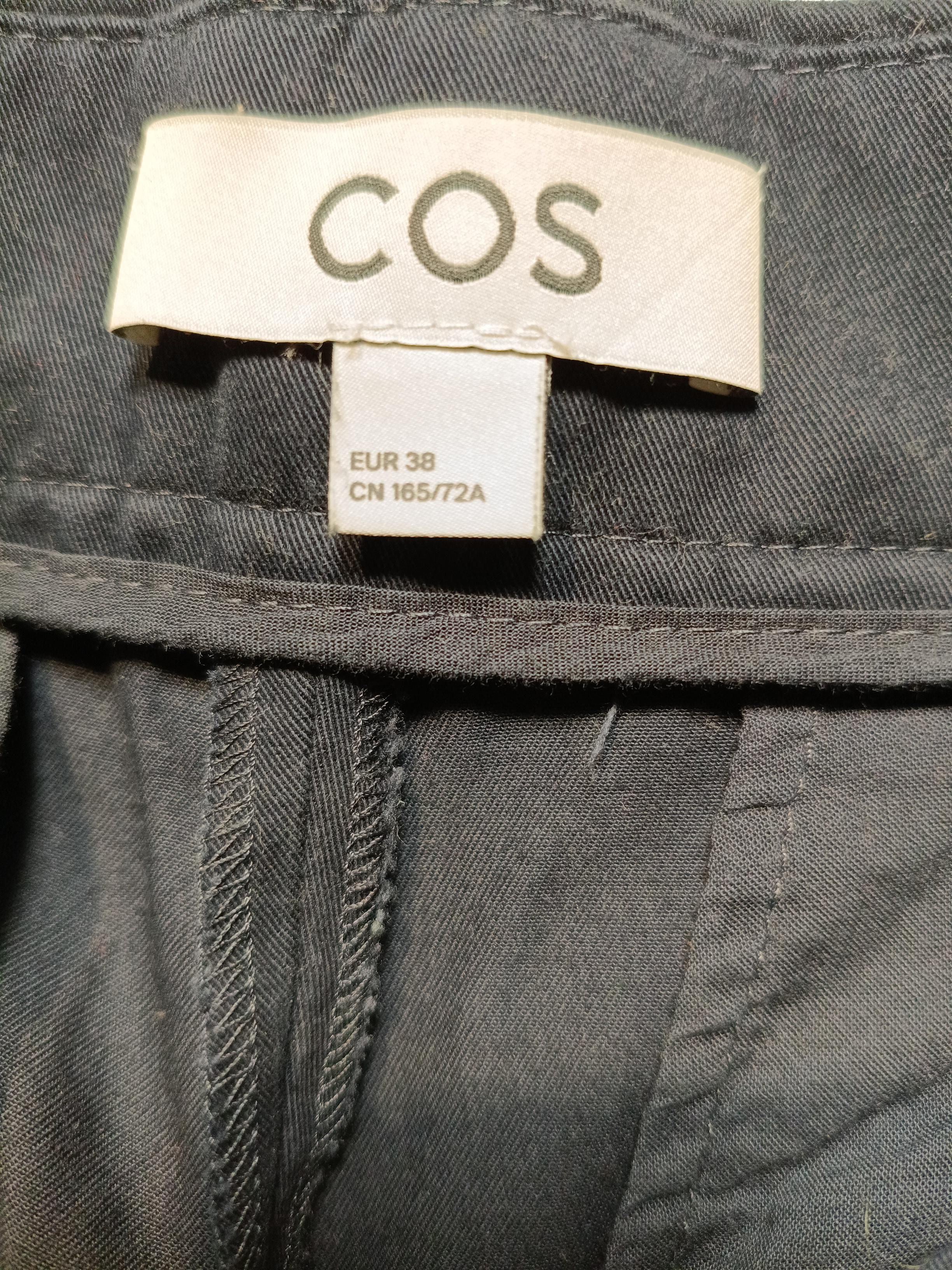 COS Women's Trousers UK 10 Blue 100% Cotton Wide-Leg Cropped - Image 5
