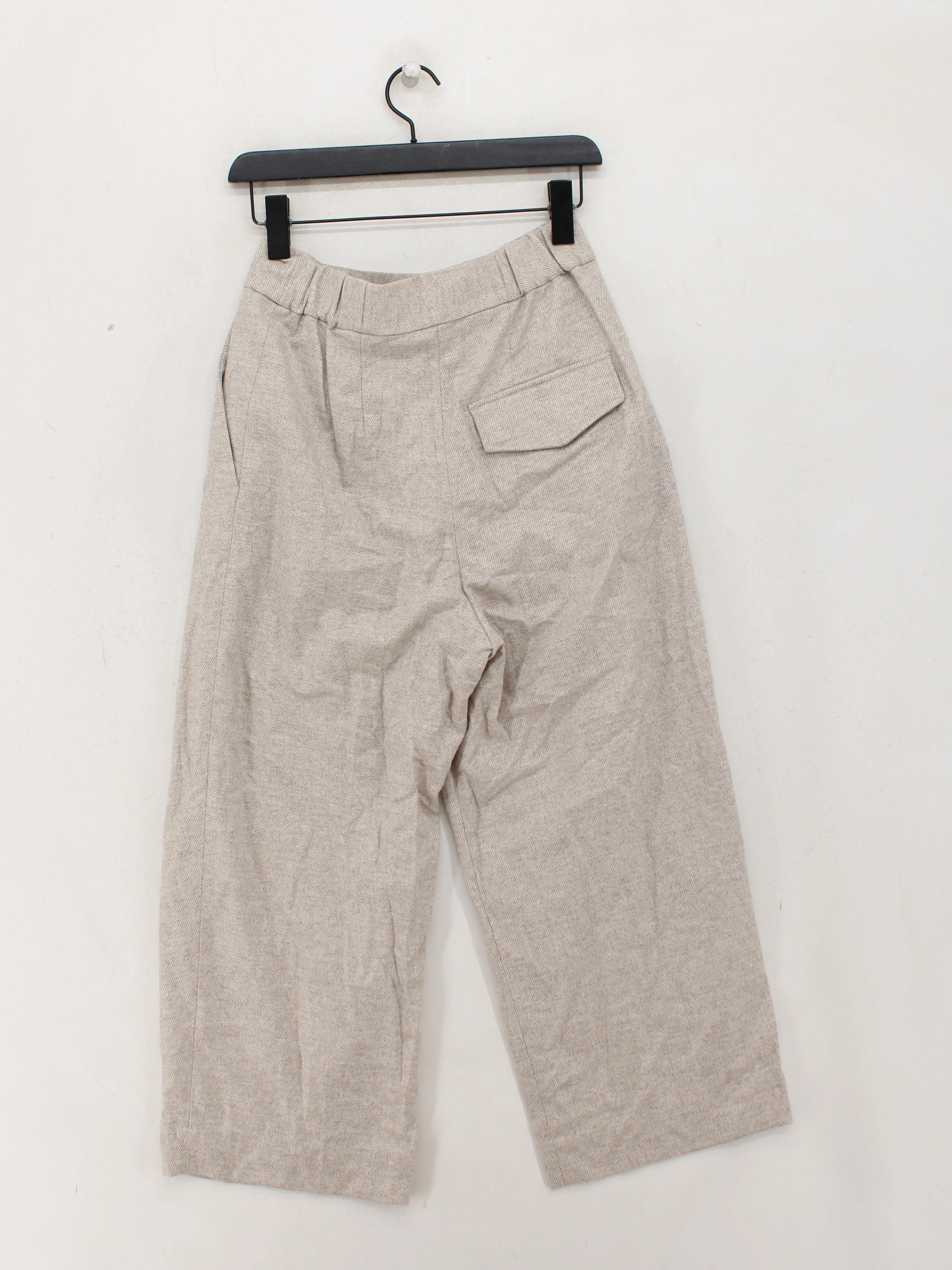 COS Women's Trousers UK 10 Cream 100% Other Wide-Leg Cropped New with tags - Image 2