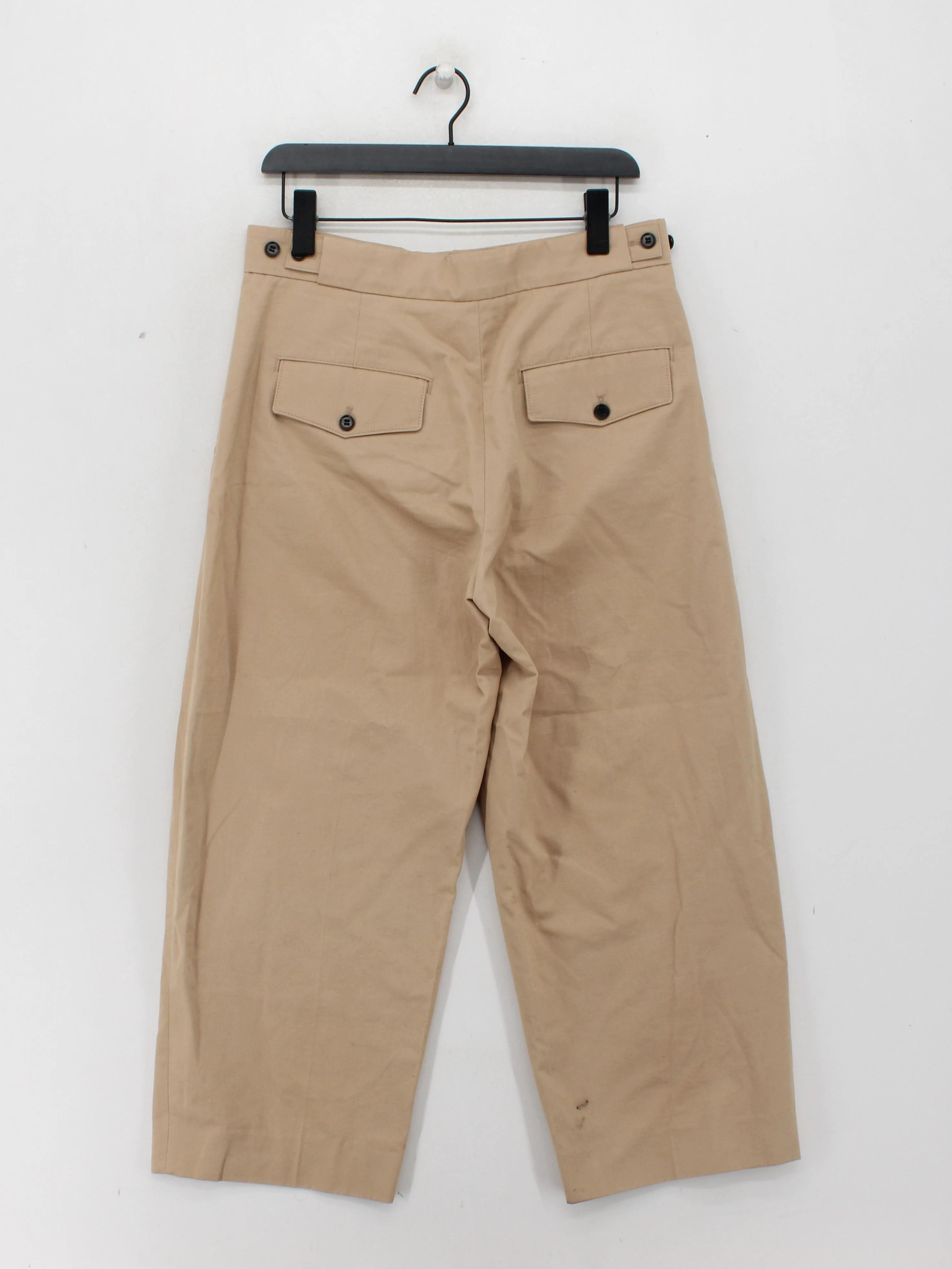 COS Women's Trousers UK 10 Tan 100% Cotton Wide-Leg Cropped - Image 2
