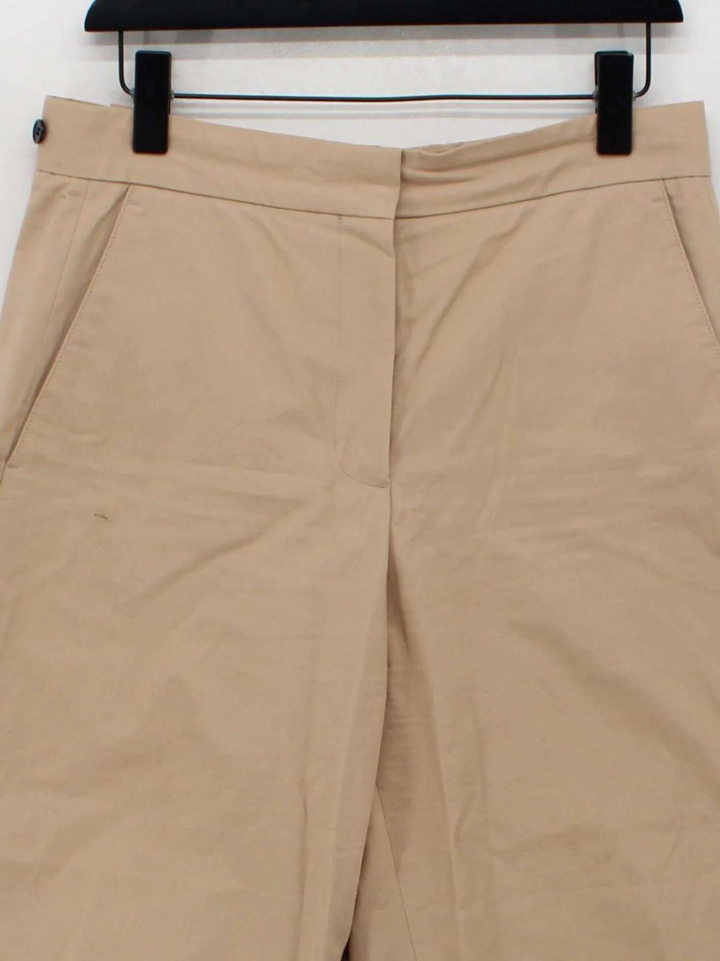 COS Women's Trousers UK 10 Tan 100% Cotton Wide-Leg Cropped - Image 3