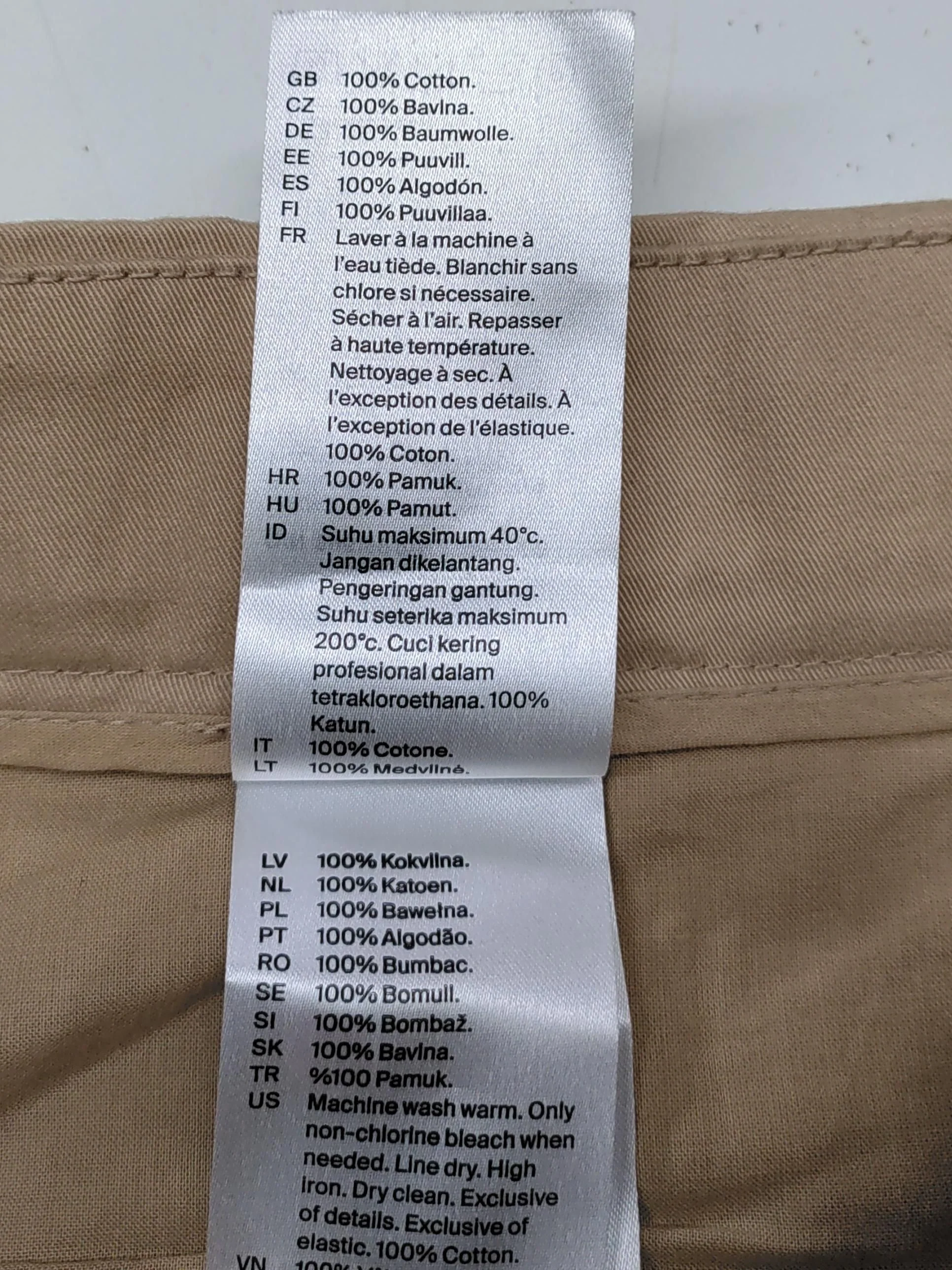 COS Women's Trousers UK 10 Tan 100% Cotton Wide-Leg Cropped - Image 8