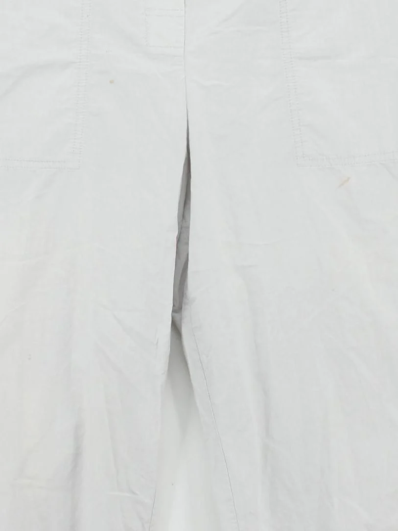 COS Women's Trousers UK 12 Grey 100% Cotton Wide-Leg Cropped - Image 3