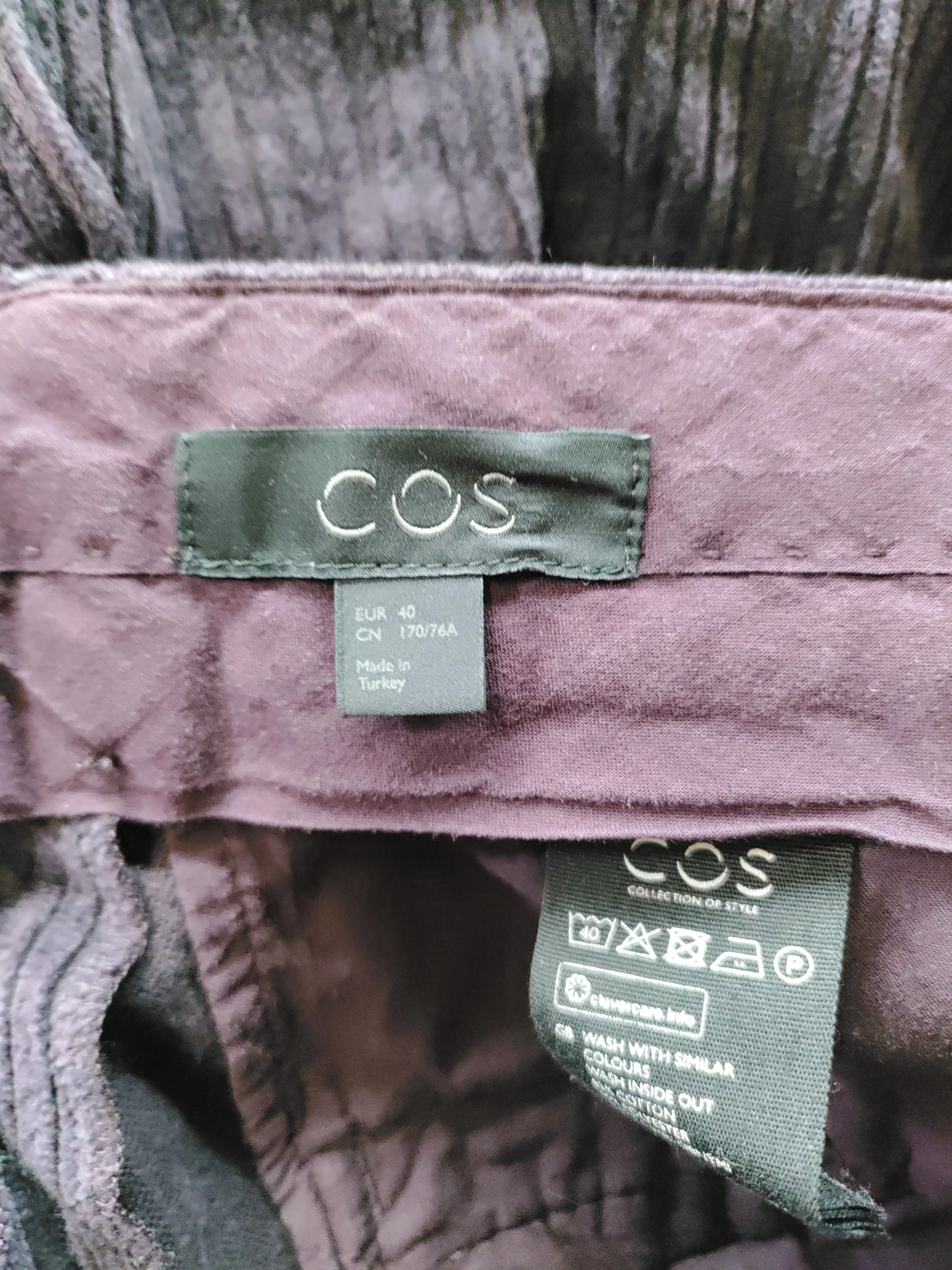COS Women's Trousers UK 12 Purple Cotton with Polyester Wide-Leg Sweatpants - Image 5