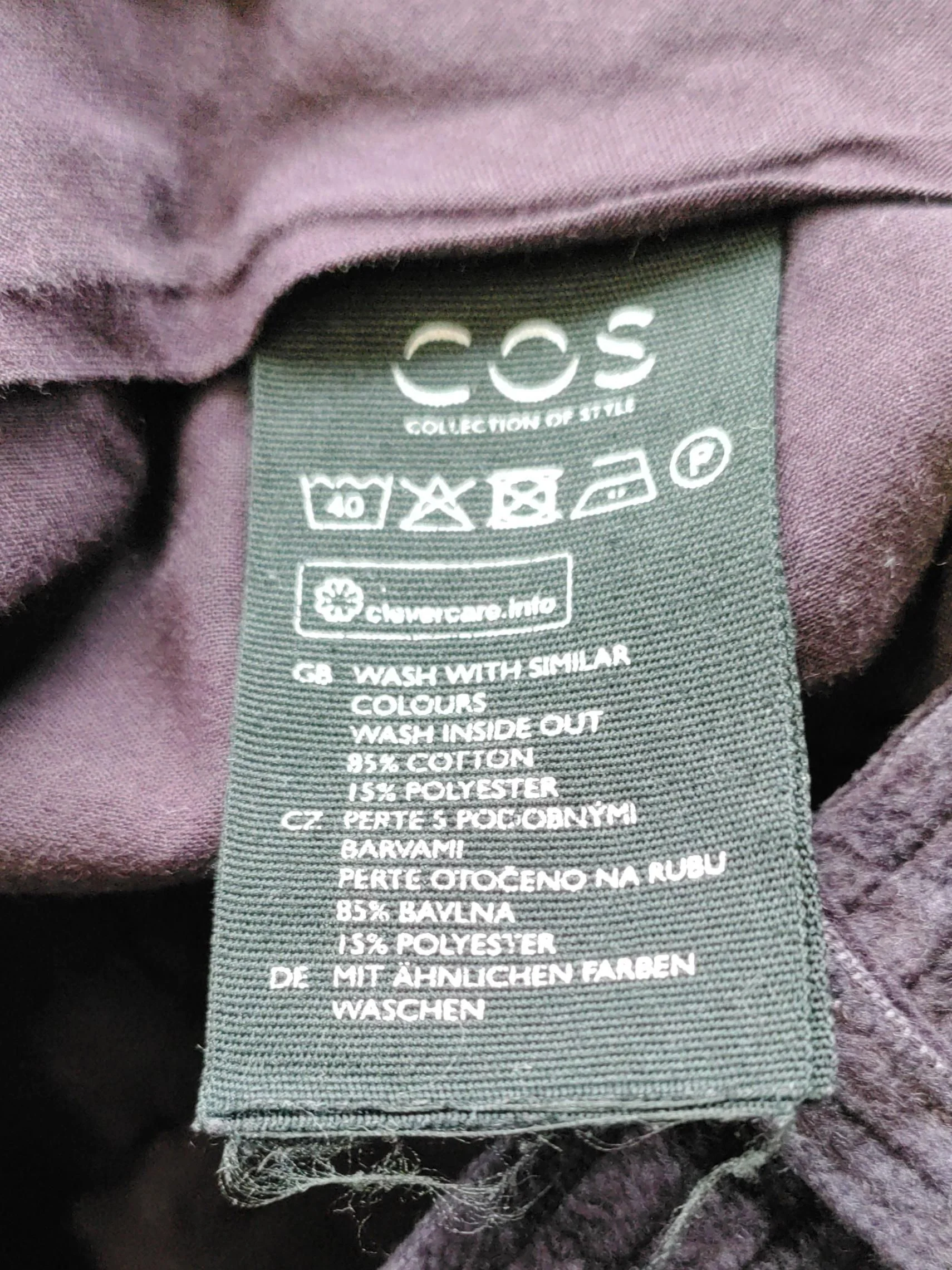 COS Women's Trousers UK 12 Purple Cotton with Polyester Wide-Leg Sweatpants - Image 6