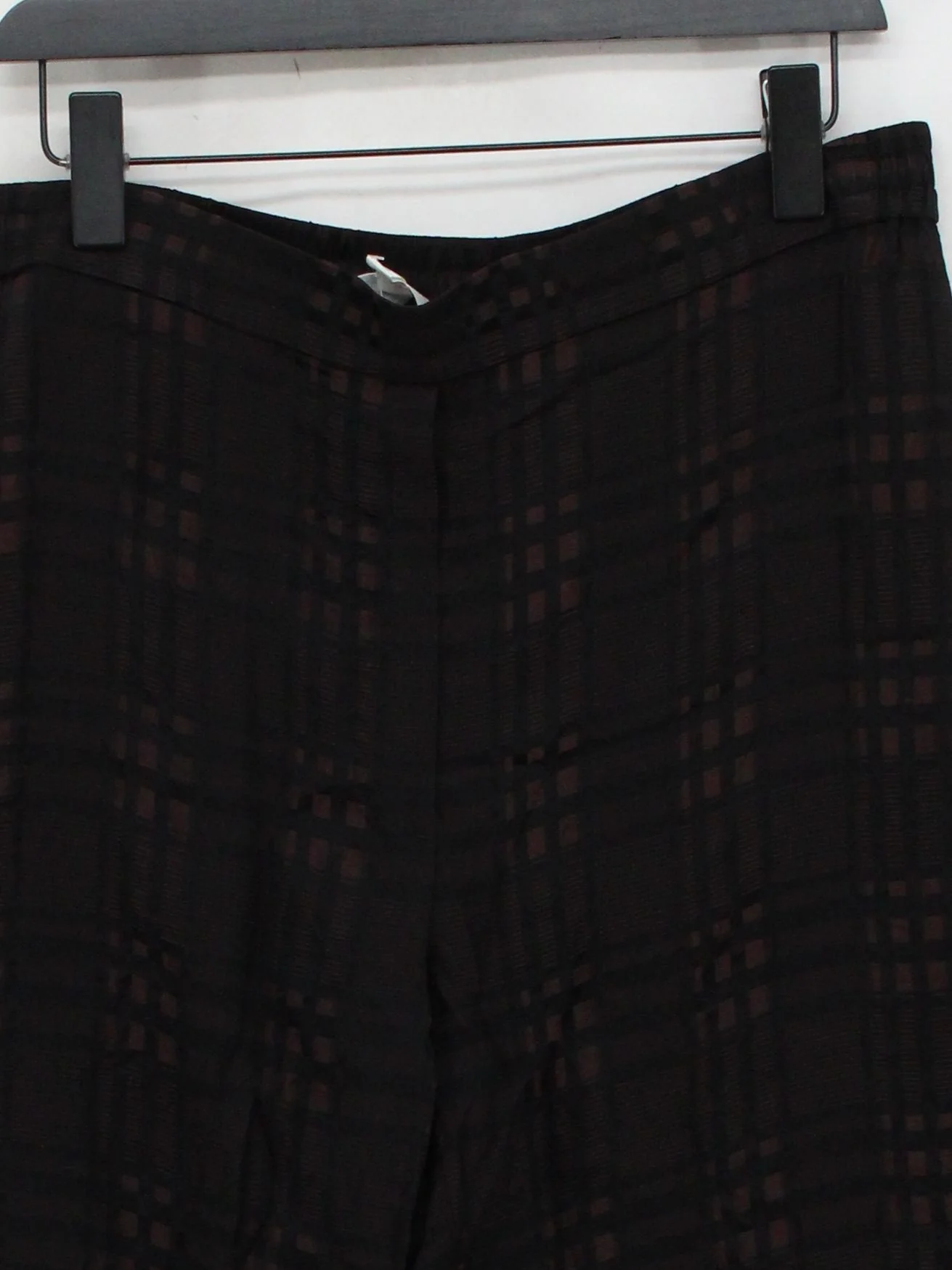 COS Women's Trousers UK 16 Black Checkered 100% Other Wide-Leg Sweatpants - Image 3