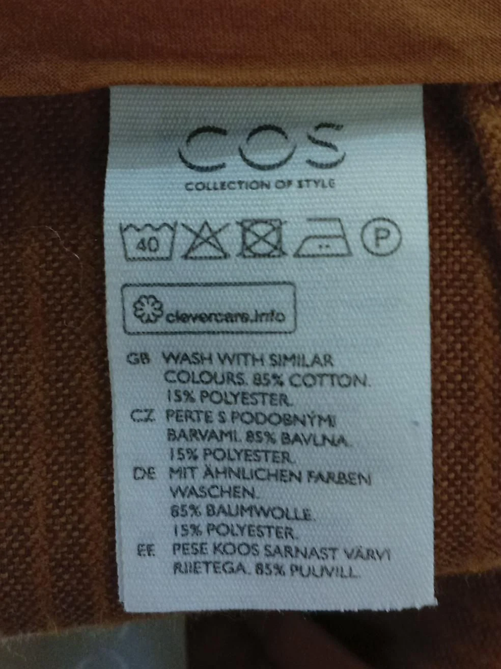COS Women's Trousers UK 16 Brown Cotton with Polyester Wide-Leg Chino - Image 5