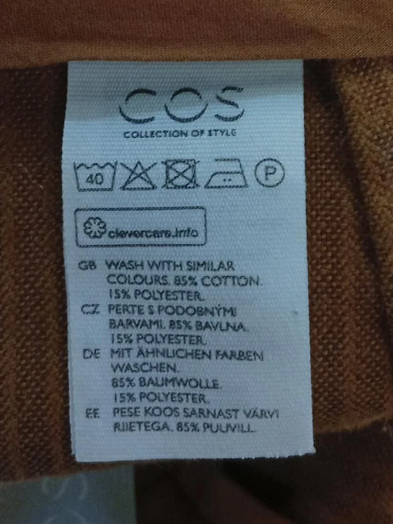 COS Women's Trousers UK 16 Brown Cotton with Polyester Wide-Leg Chino - Image 6