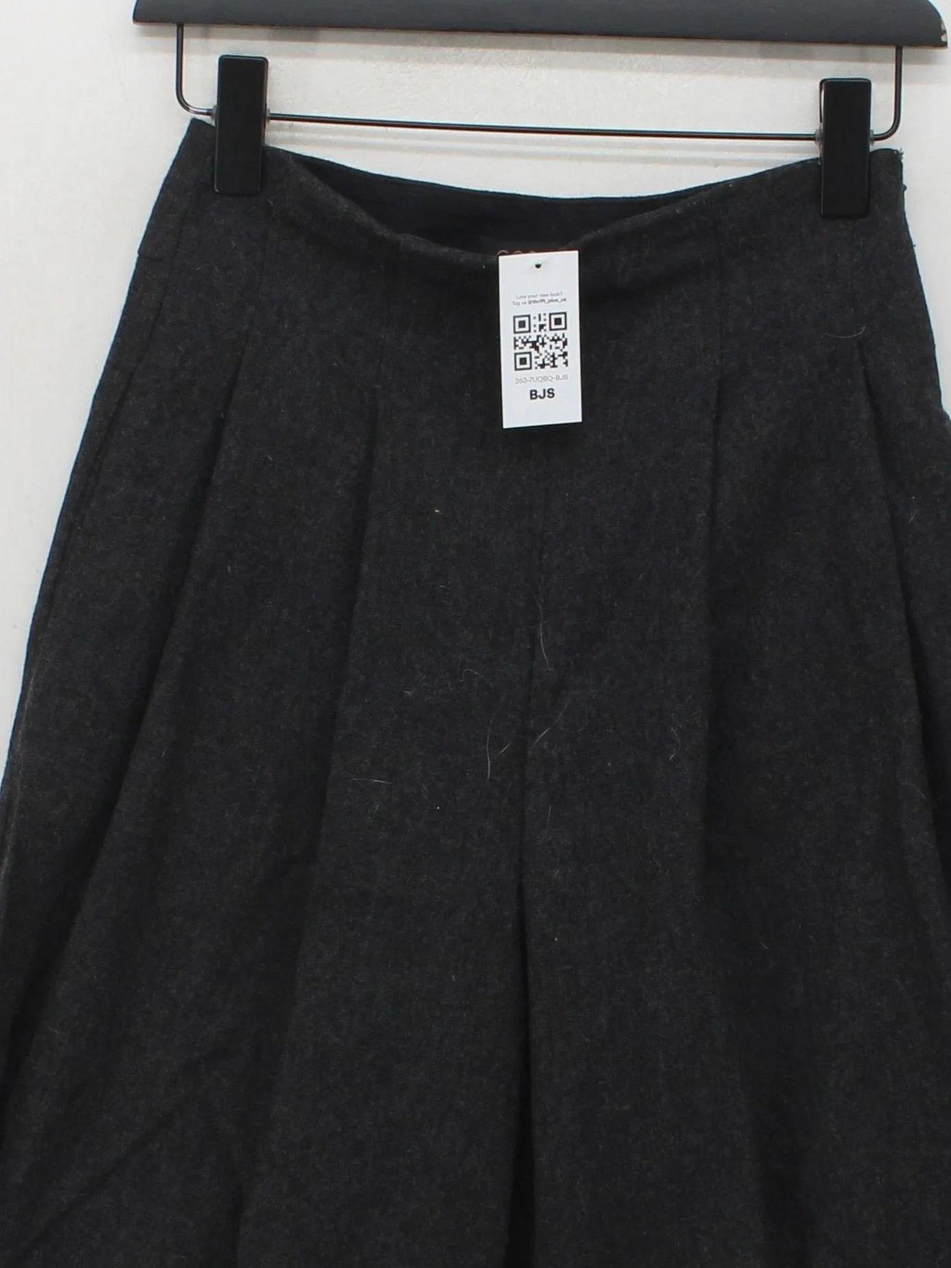 COS Women's Trousers UK 6 Grey Wool with Polyamide, Cashmere Wide-Leg Cropped - Image 3