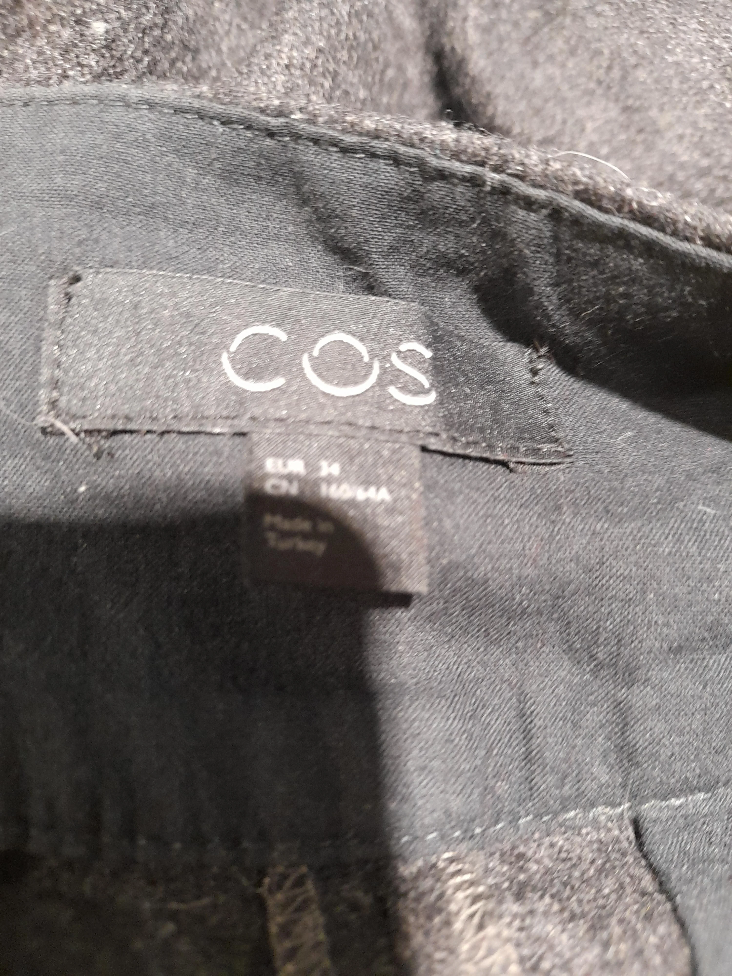 COS Women's Trousers UK 6 Grey Wool with Polyamide, Cashmere Wide-Leg Cropped - Image 5