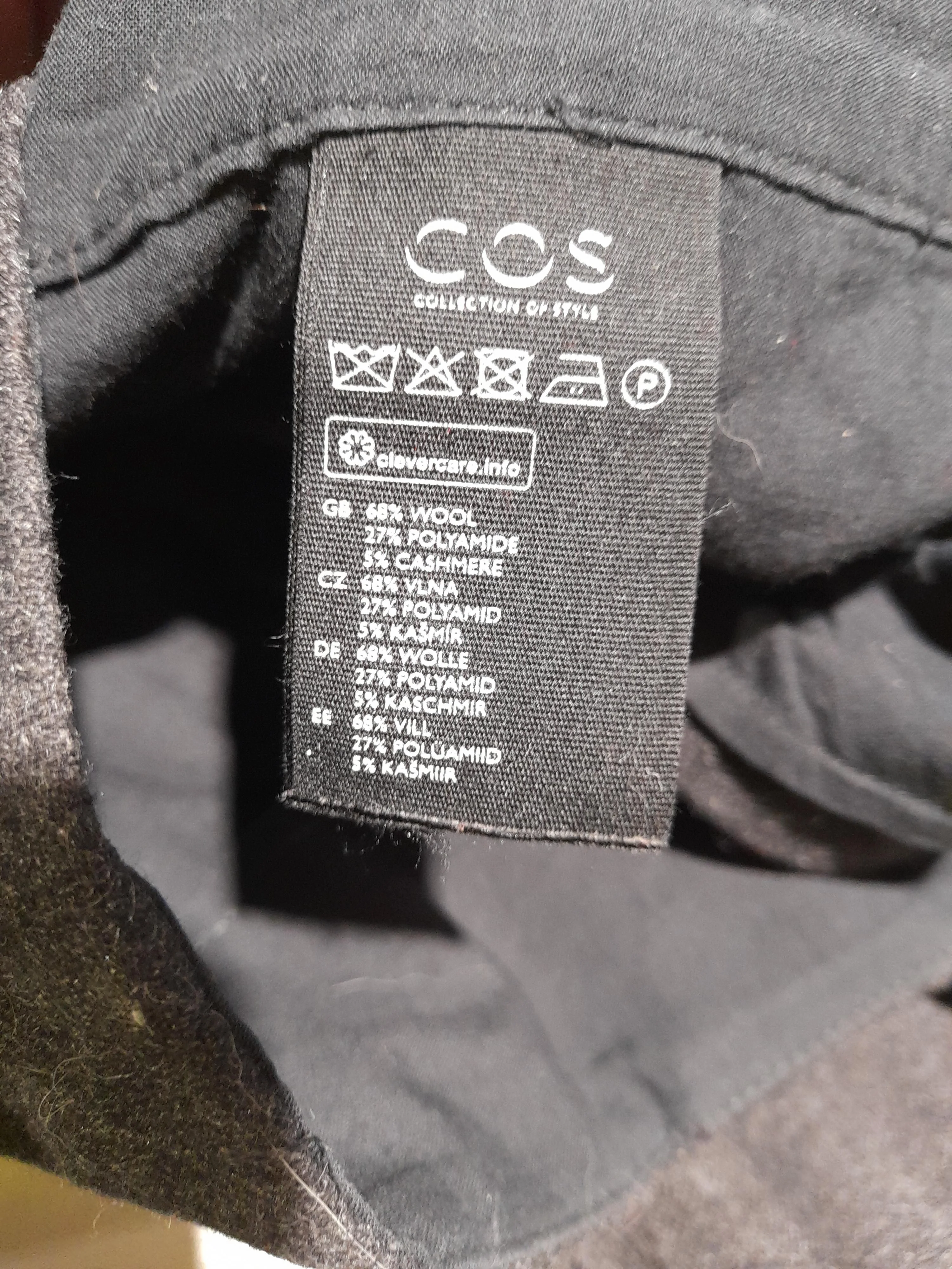COS Women's Trousers UK 6 Grey Wool with Polyamide, Cashmere Wide-Leg Cropped - Image 6
