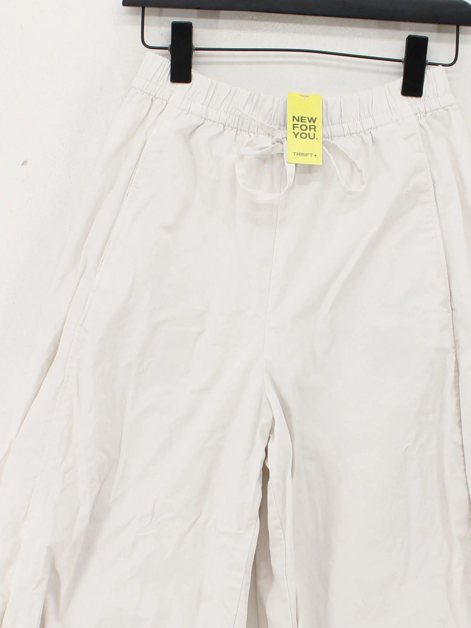 COS Women's Trousers UK 6 White 100% Other Wide-Leg Cropped - Image 3