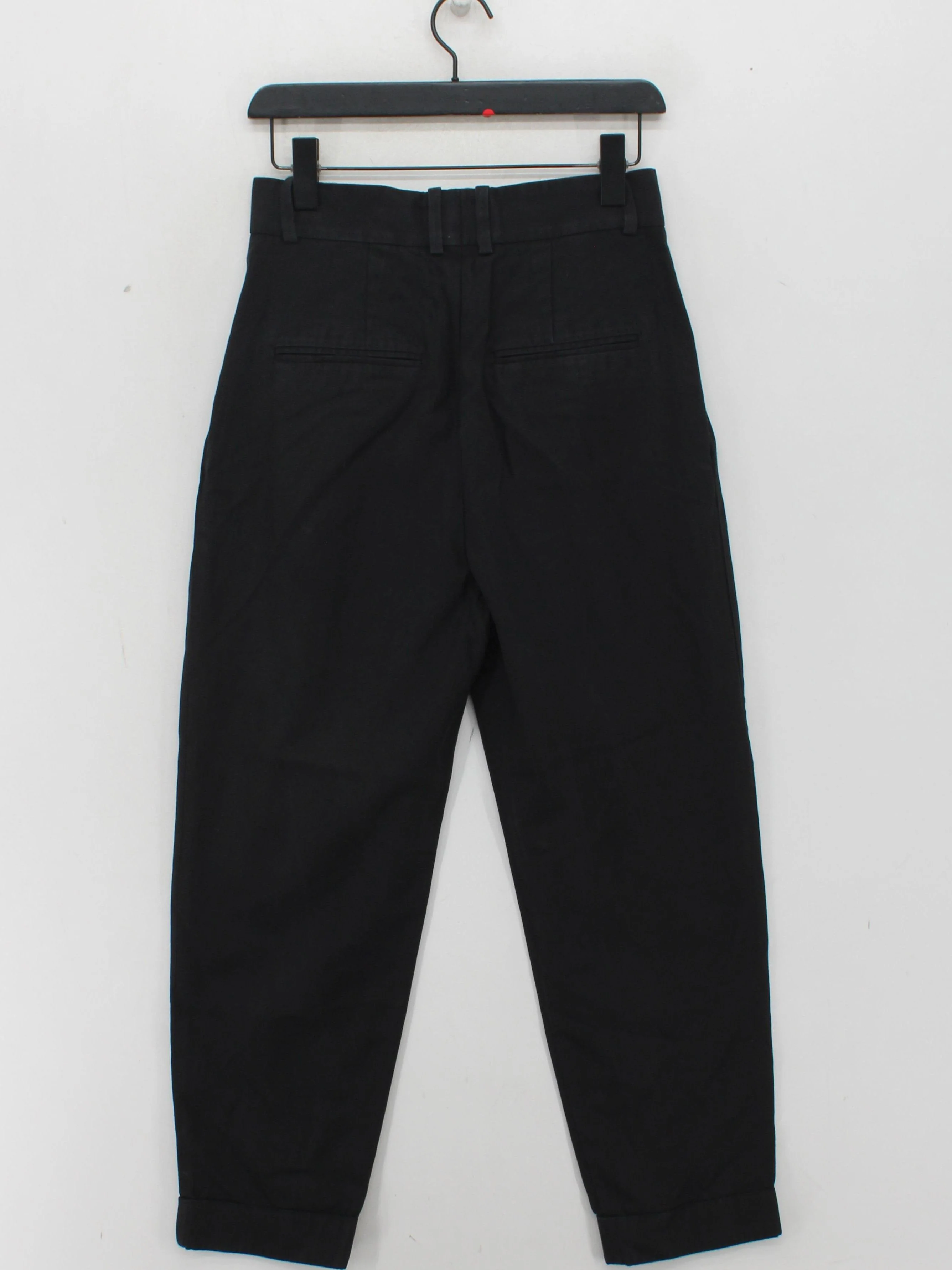 COS Women's Trousers UK 8 Black Cotton with Lyocell Modal Tapered Cropped - Image 2