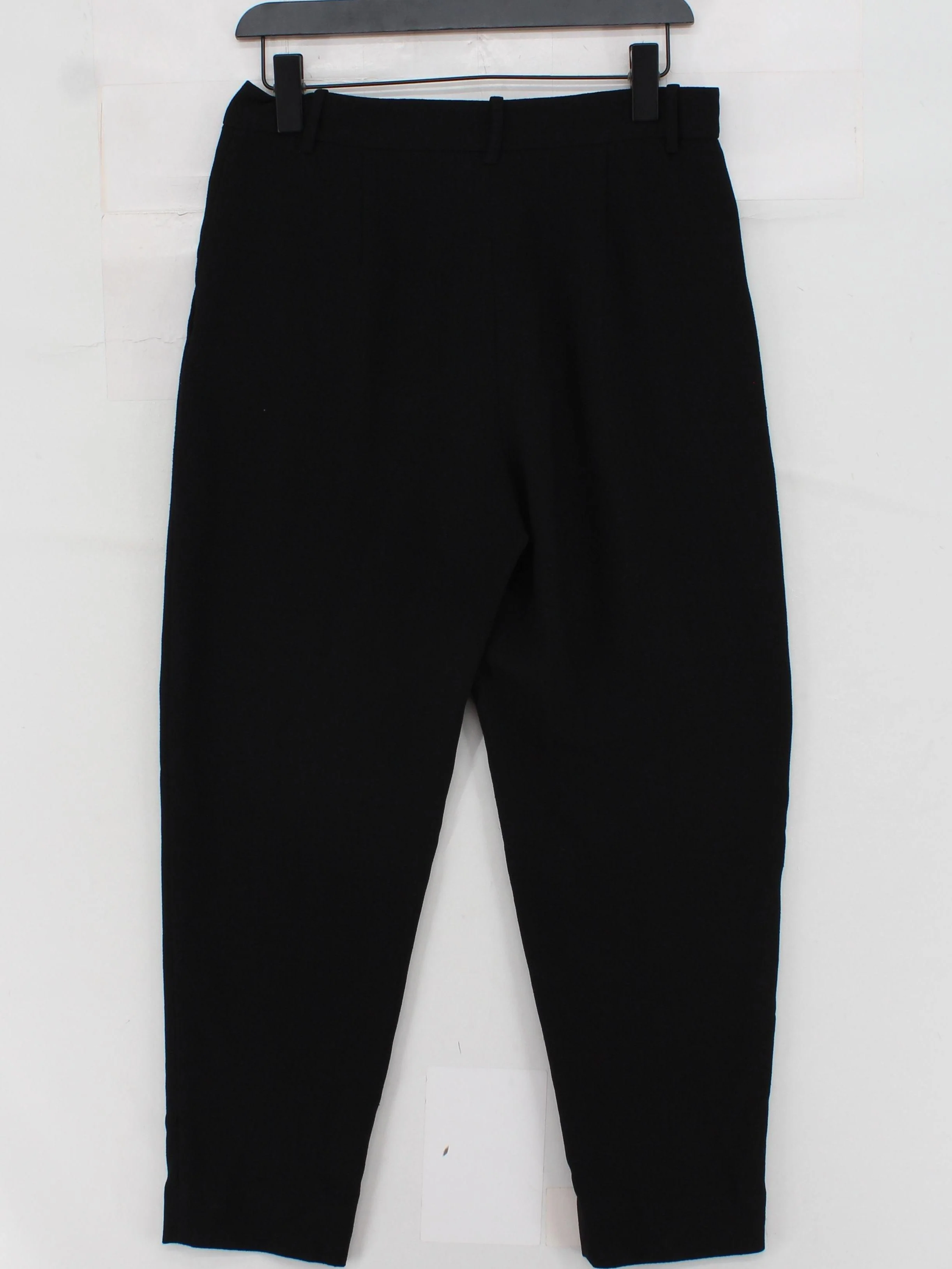 COS Women's Trousers UK 8 Black Polyester with Elastane Tapered Cropped - Image 2
