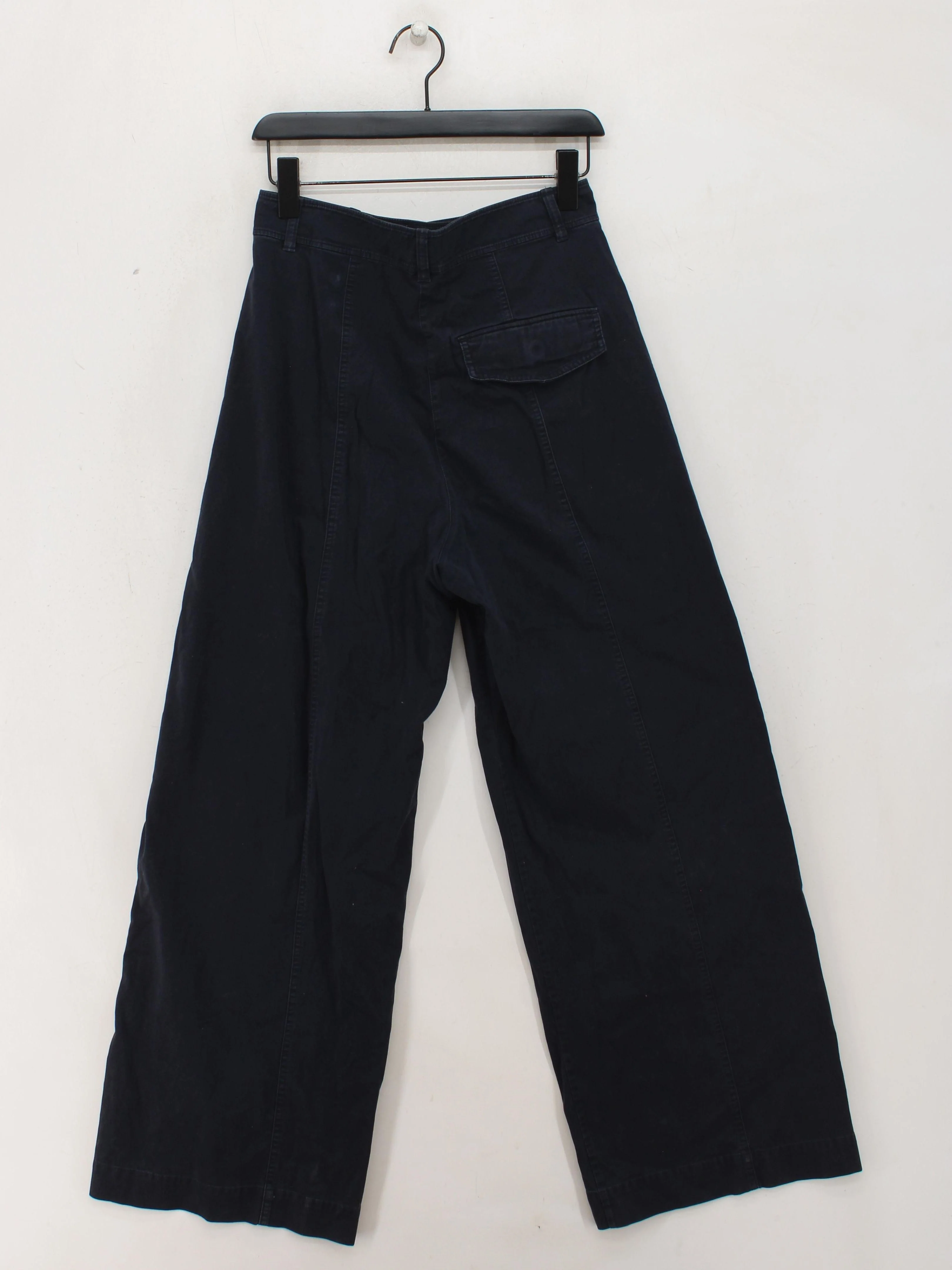 COS Women's Trousers UK 8 Blue 100% Other Wide-Leg Chino - Image 2