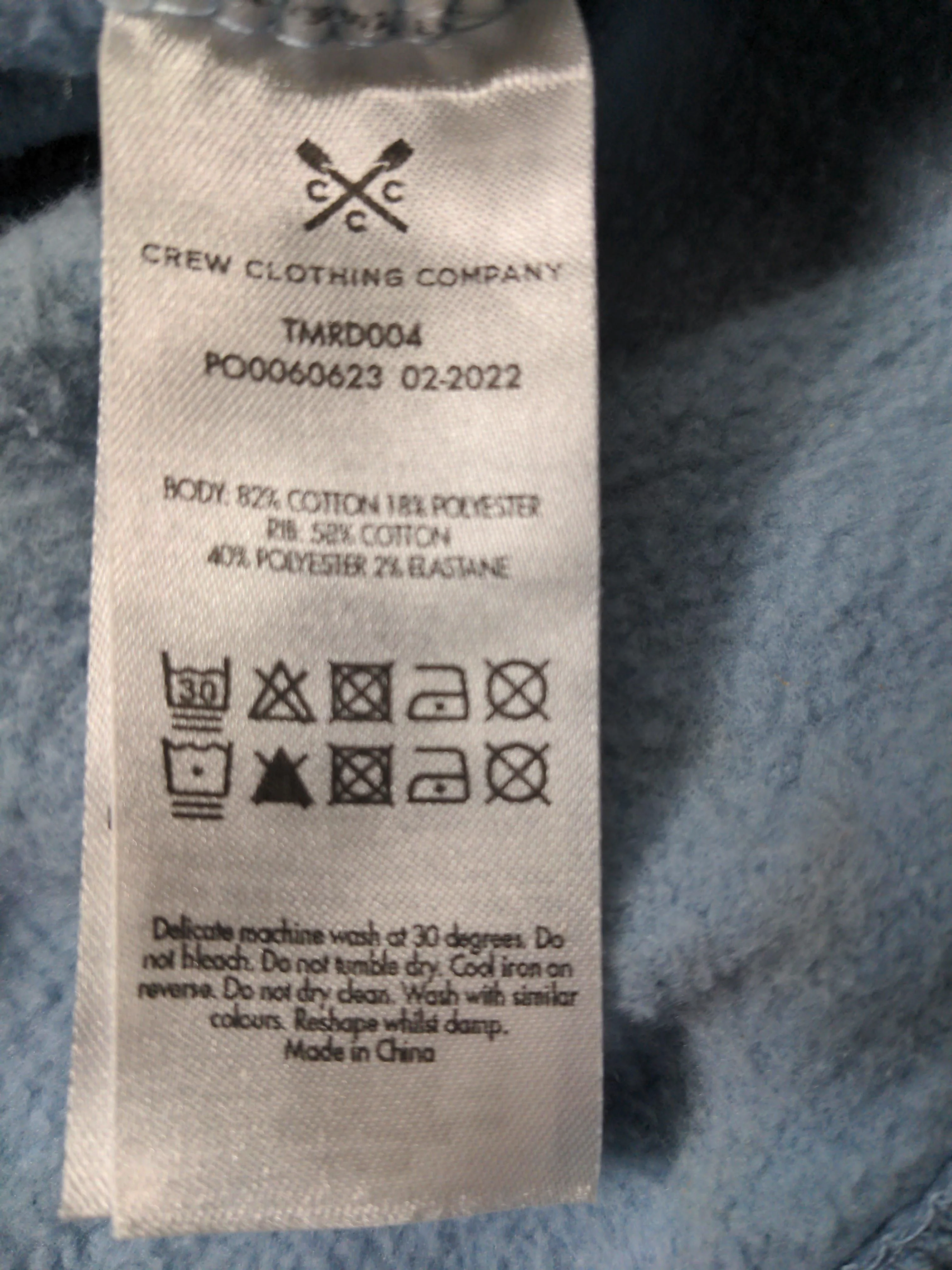 Crew Clothing Men's Hoodie M Blue Cotton with Polyester, Elastane Pullover - Image 7