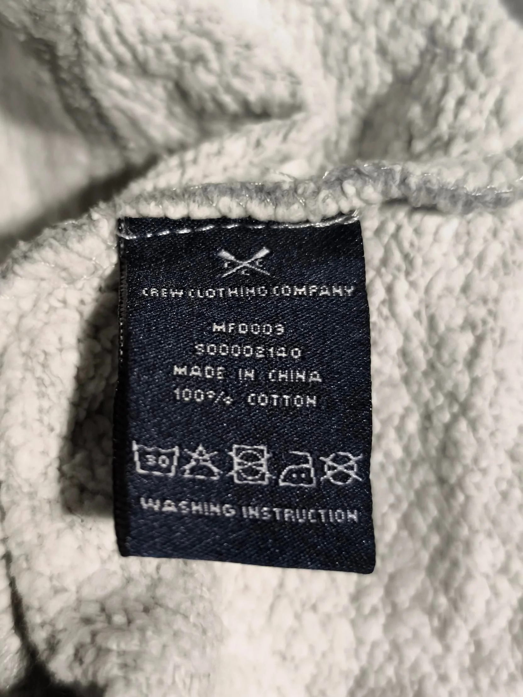 Crew Clothing Men's Hoodie XS Grey 100% Cotton Pullover - Image 6
